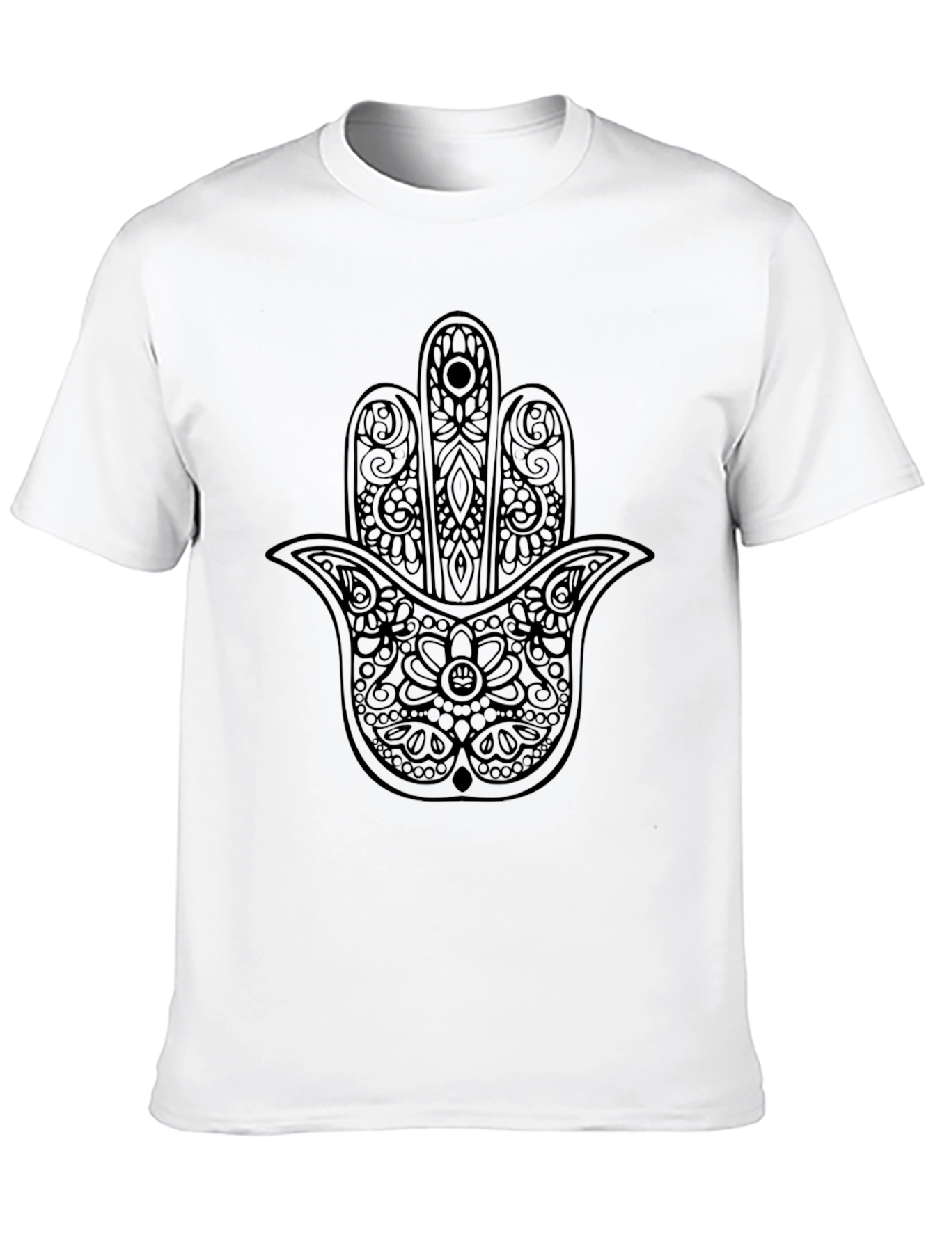 Black Hamsa Hand Graphic T-Shirt - Stylish & Unique