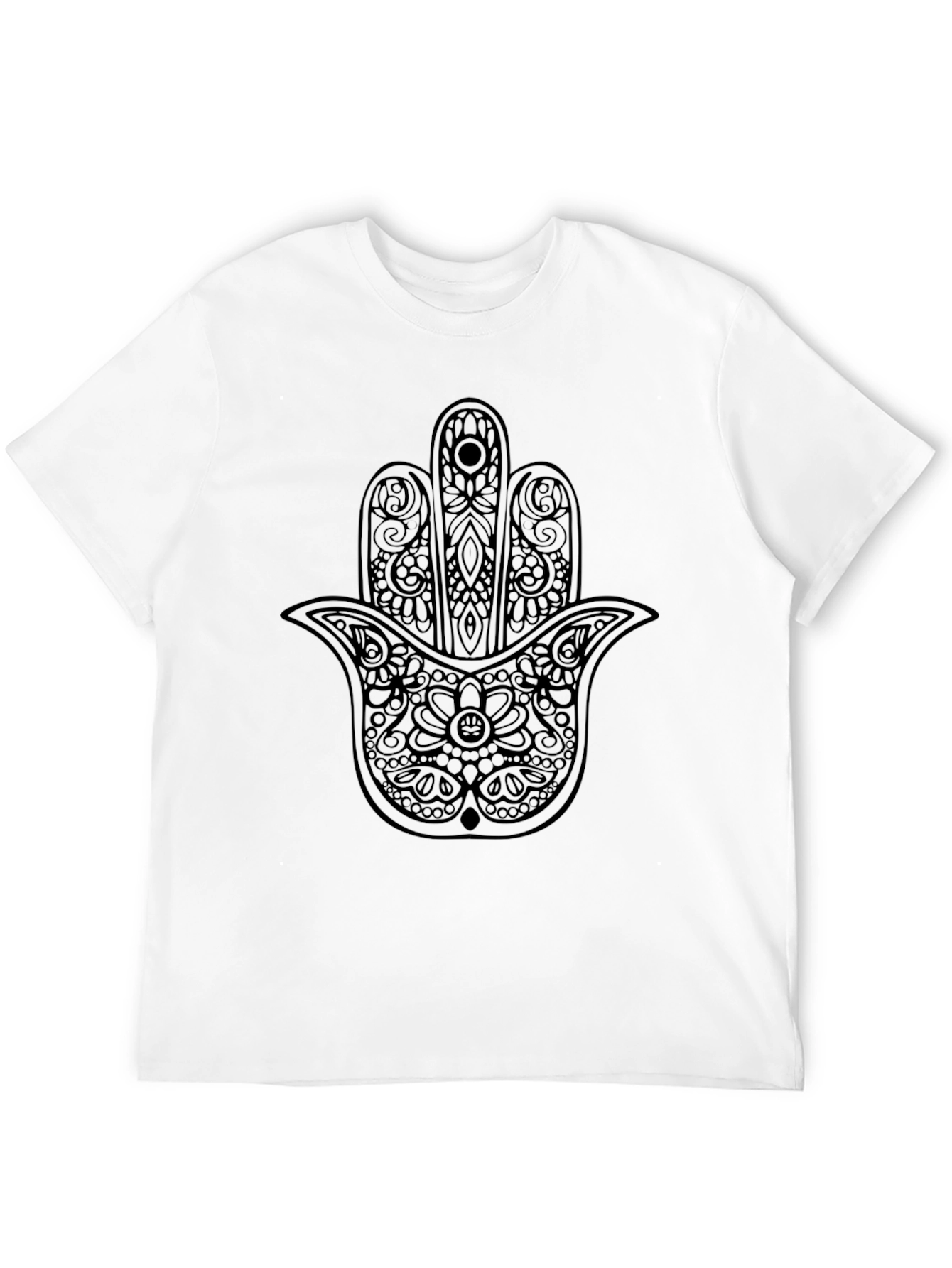 Black Hamsa Hand Graphic T-Shirt - Stylish & Unique