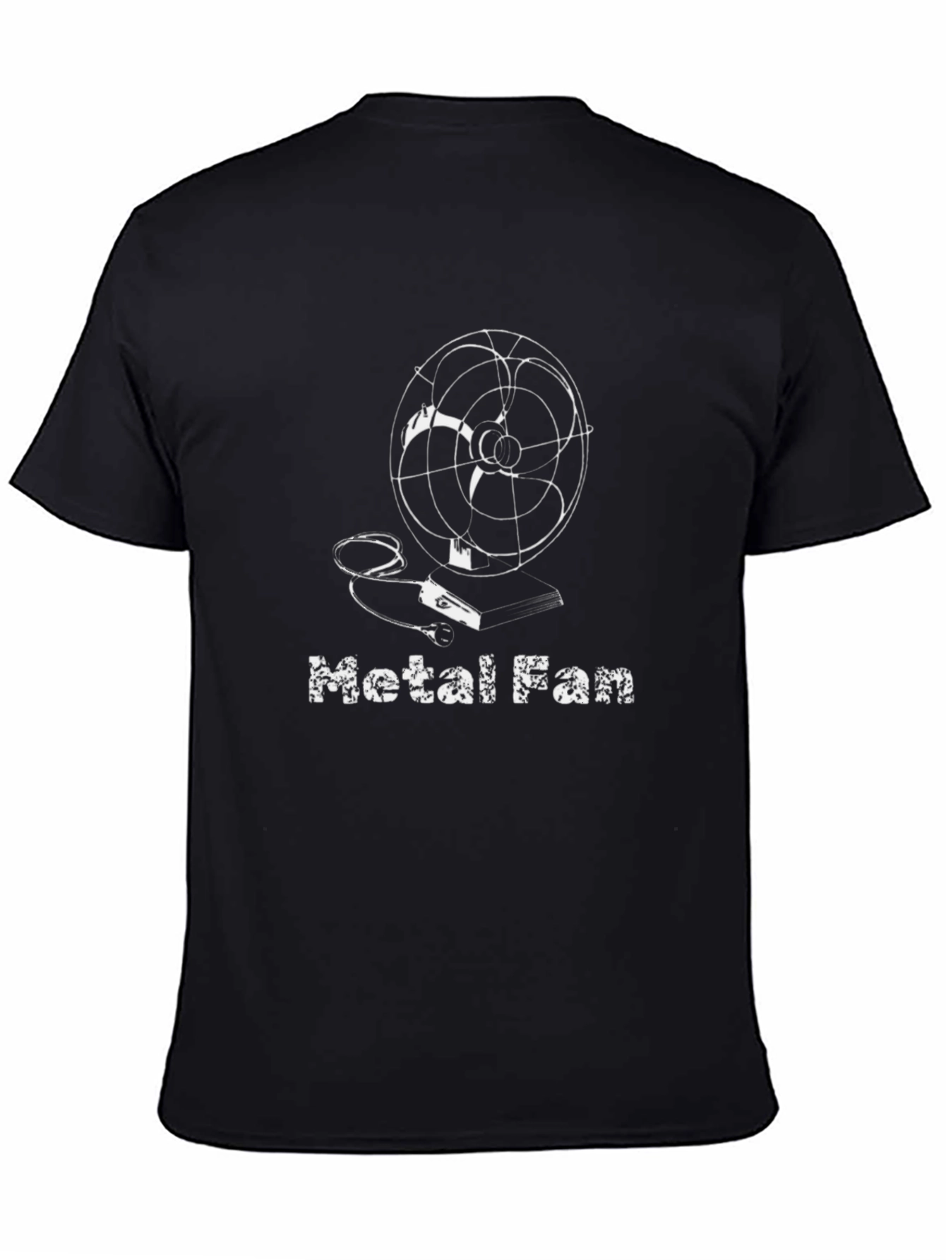 Metal Fan Graphic Tee - Black Cotton T-Shirt