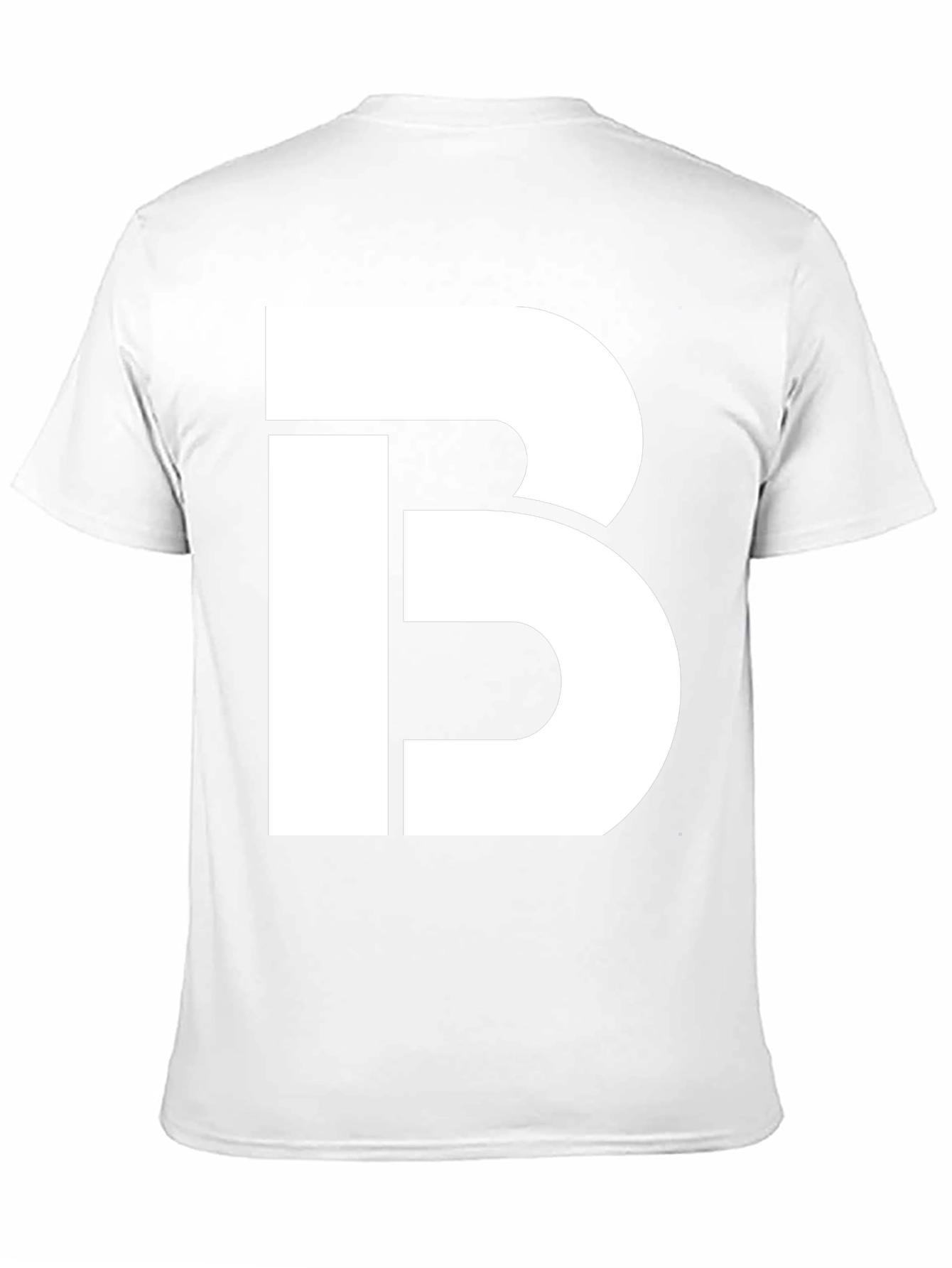 Bold White Letter B Graphic Print Black T-Shirt