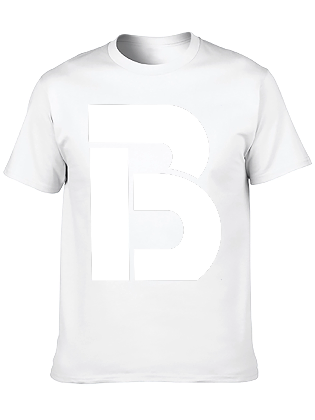 Bold White Letter B Graphic Print Black T-Shirt