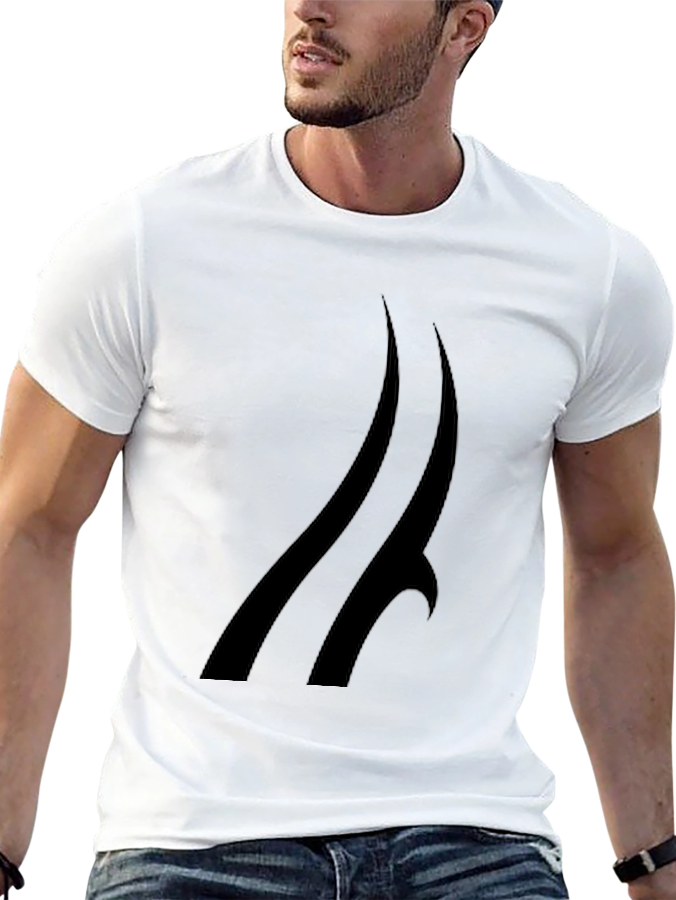 Modern Black T-Shirt with Abstract Design