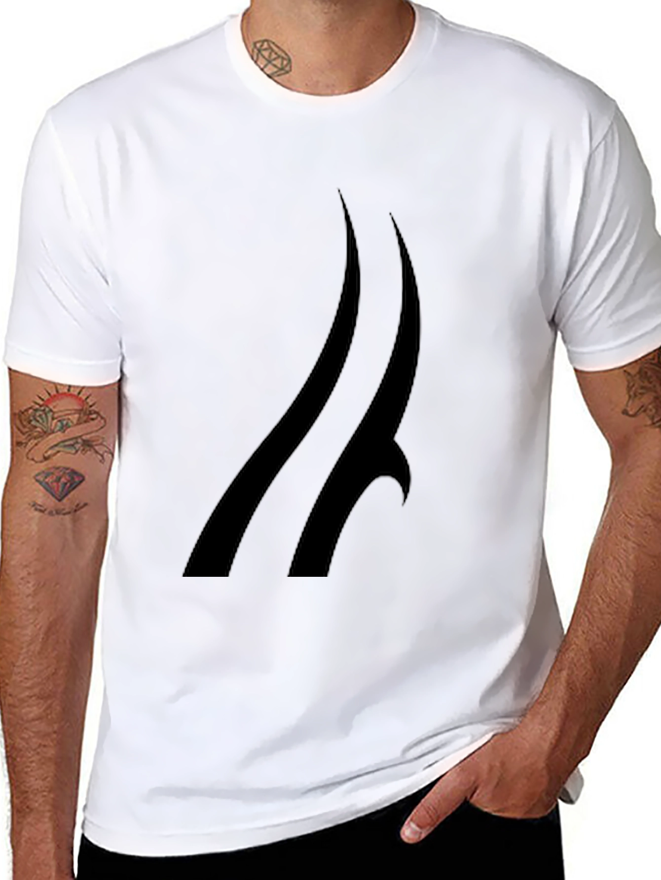 Modern Black T-Shirt with Abstract Design