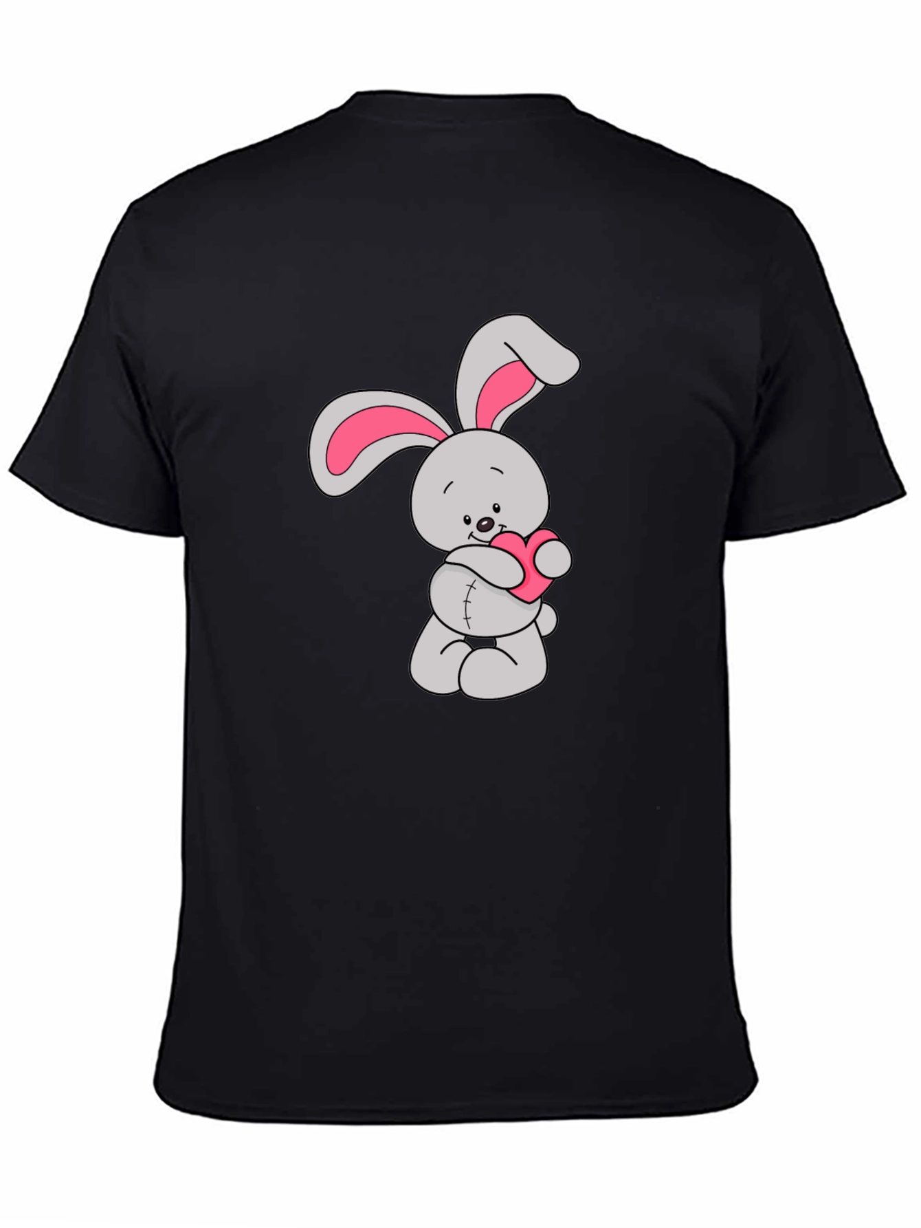 Black Bunny Heart Graphic Tee