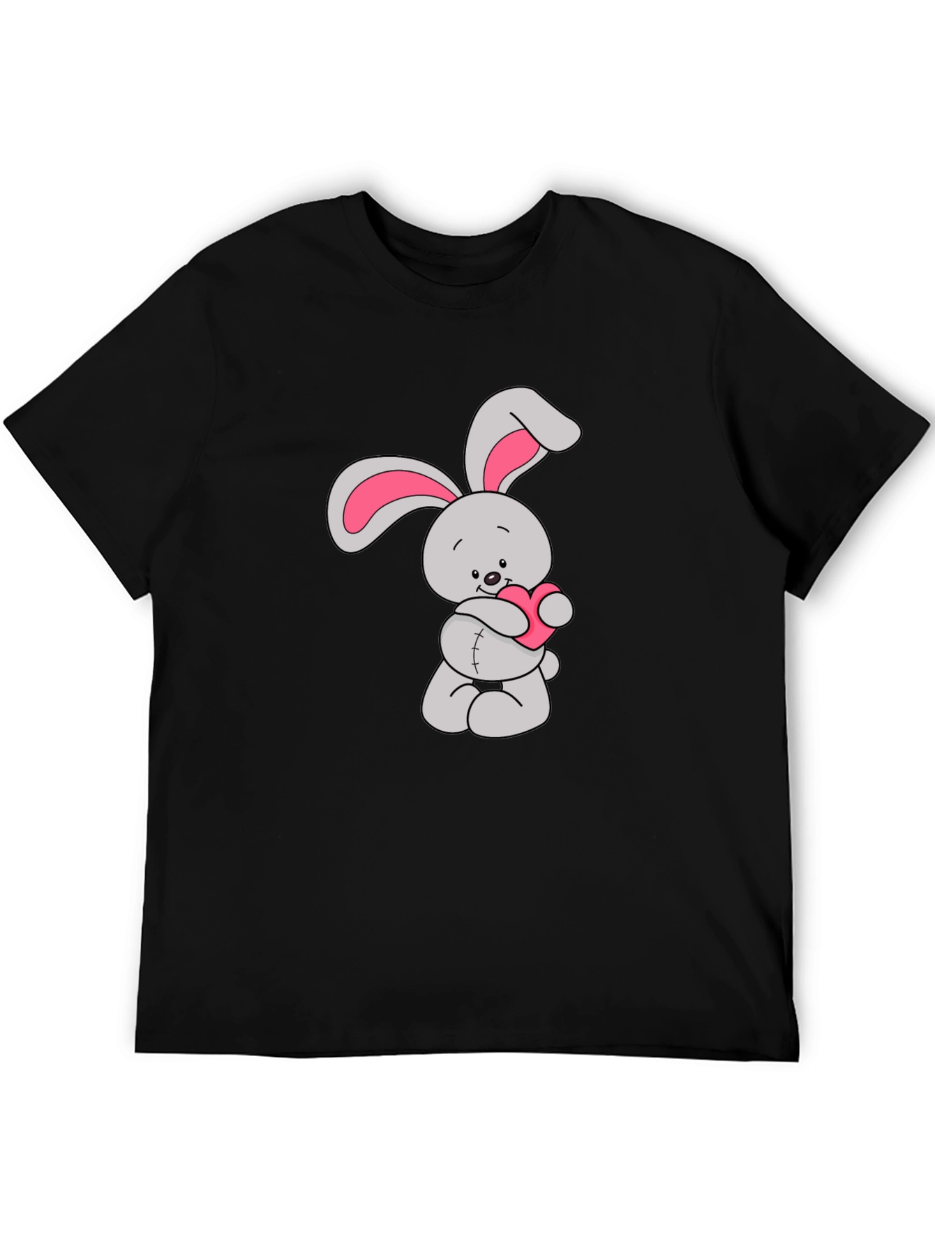 Black Bunny Heart Graphic Tee