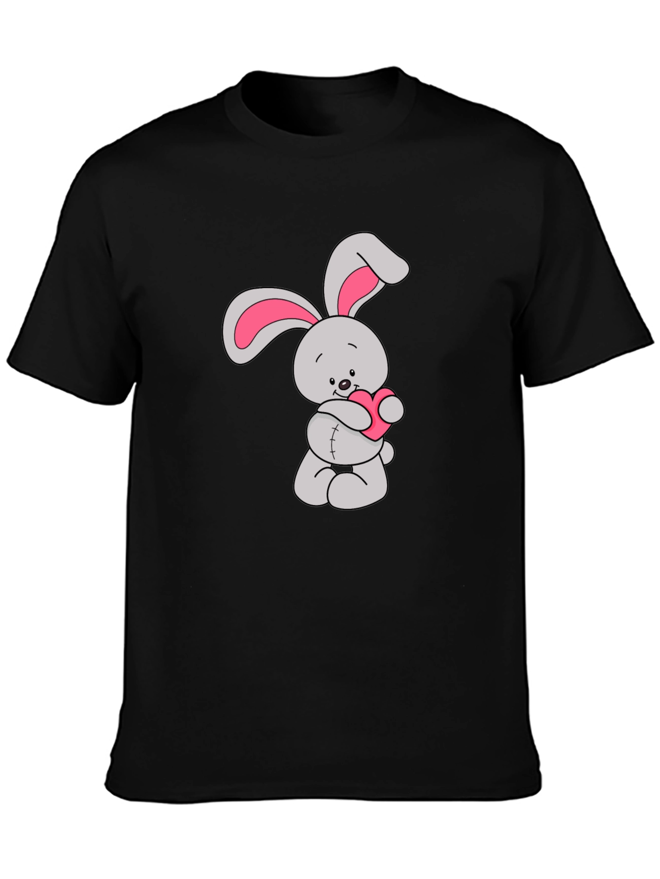 Black Bunny Heart Graphic Tee