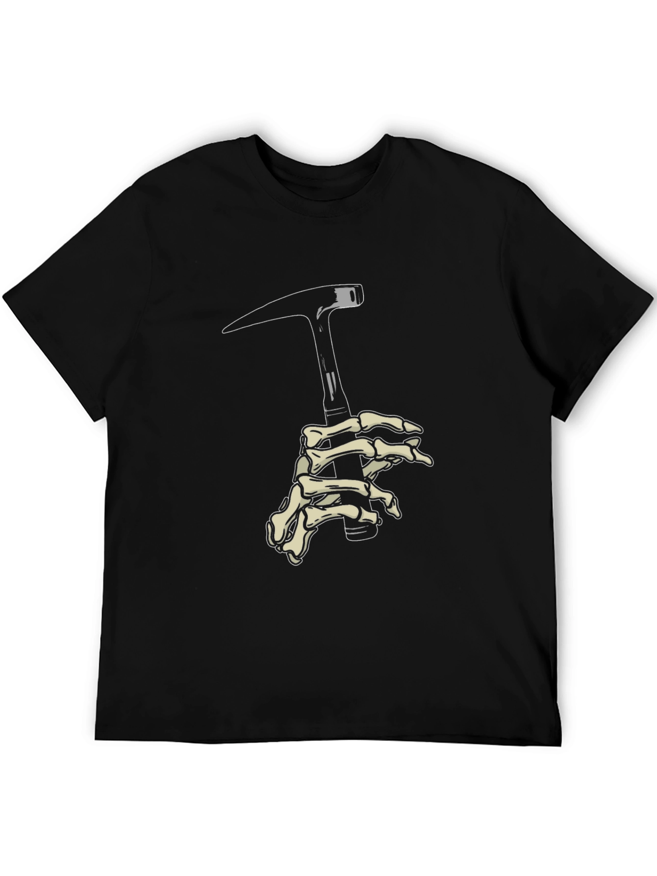 Skeleton Hand Pickaxe Black Graphic Tee