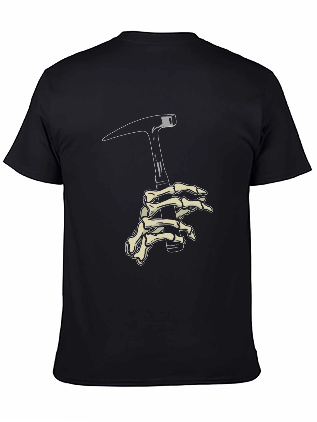 Skeleton Hand Pickaxe Black Graphic Tee