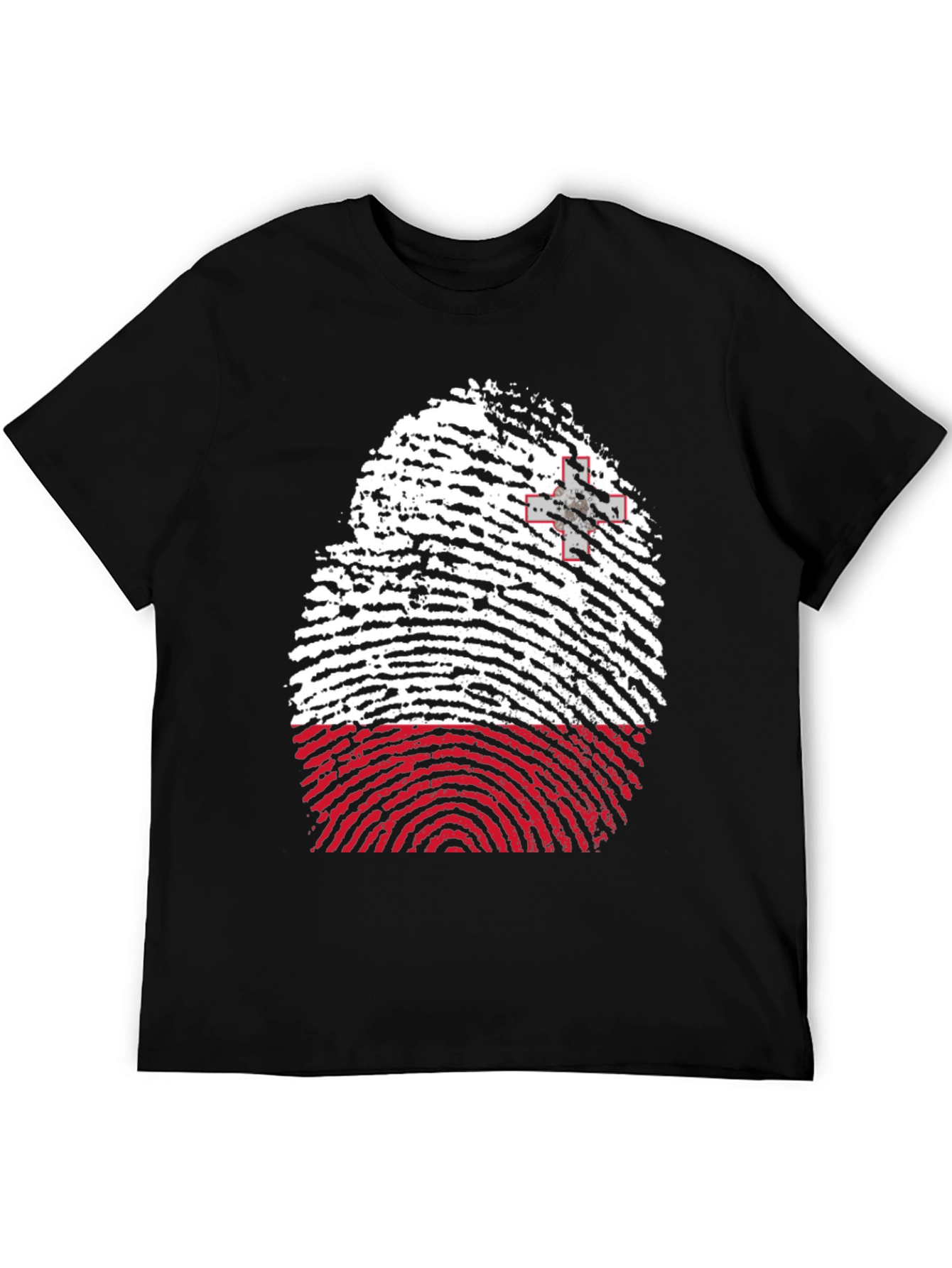 Malta Flag Fingerprint T-Shirt - Black