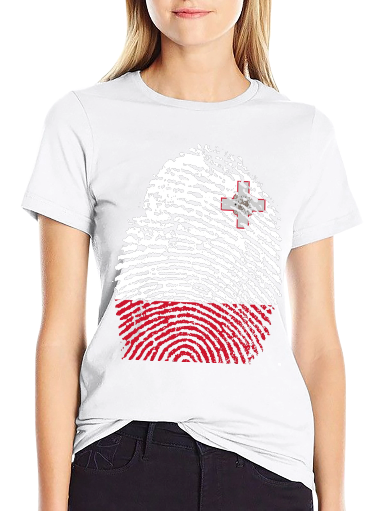 Malta Flag Fingerprint T-Shirt - Black