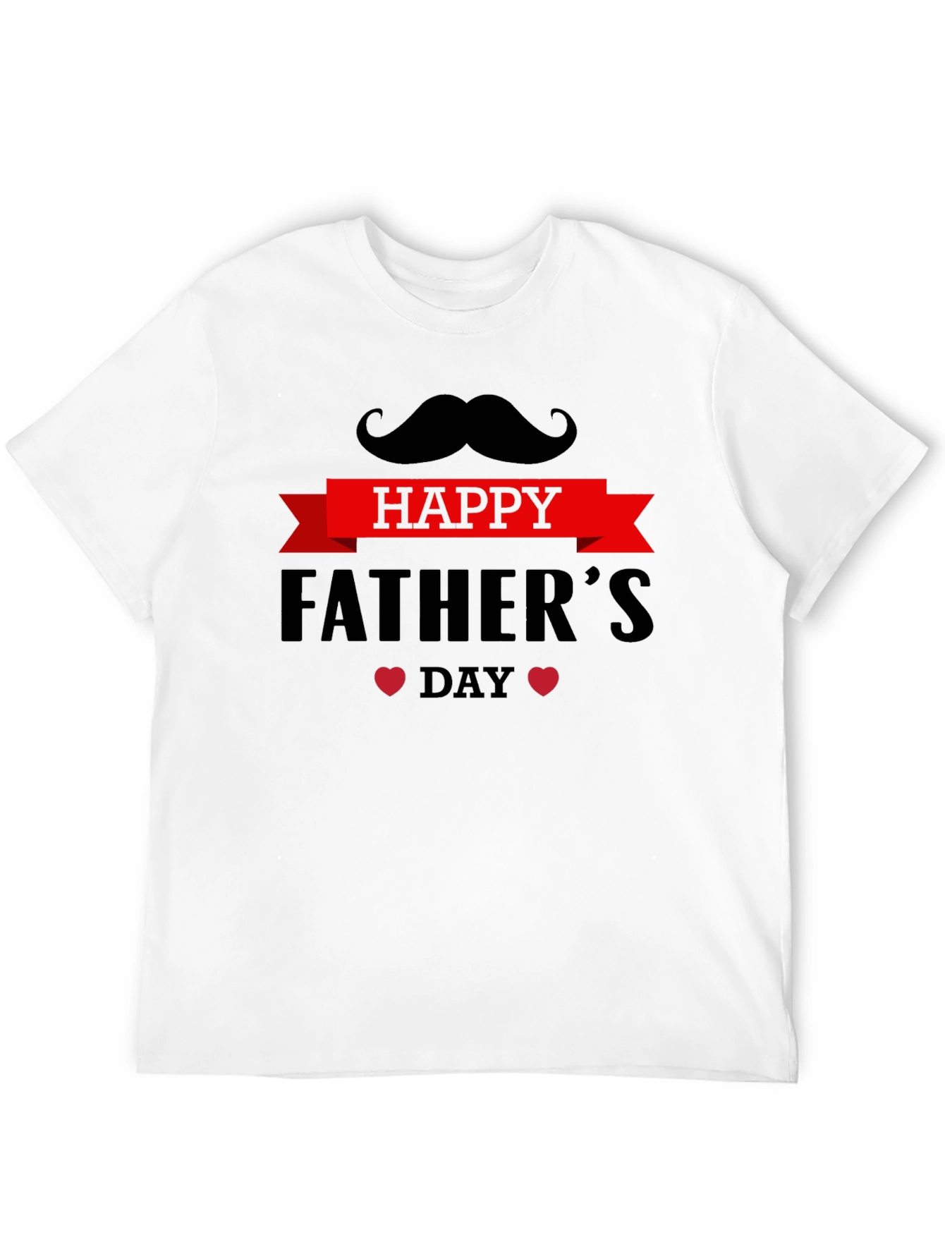 Happy Fathers Day T-Shirt - Mustache Design