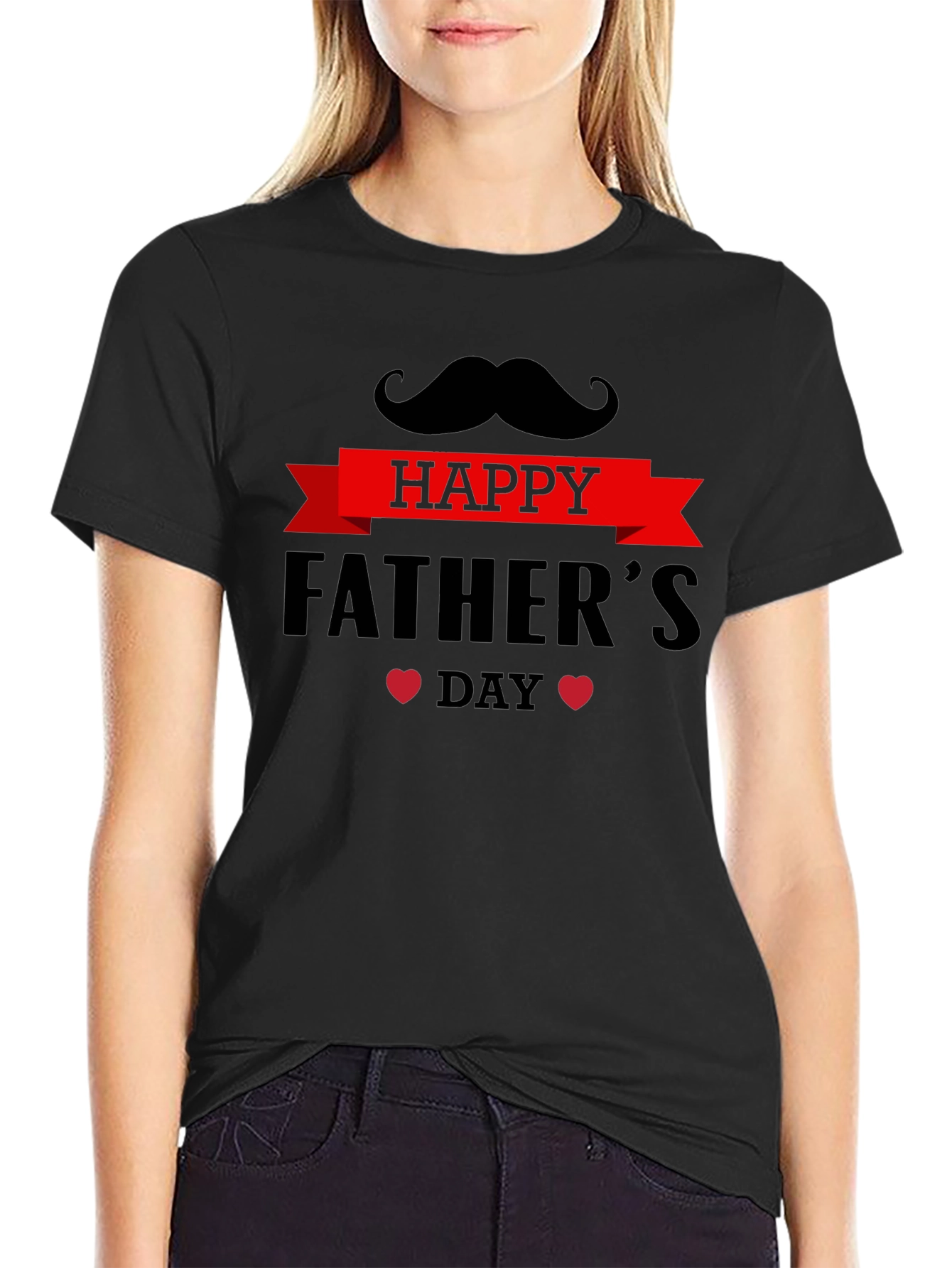 Happy Fathers Day T-Shirt - Mustache Design
