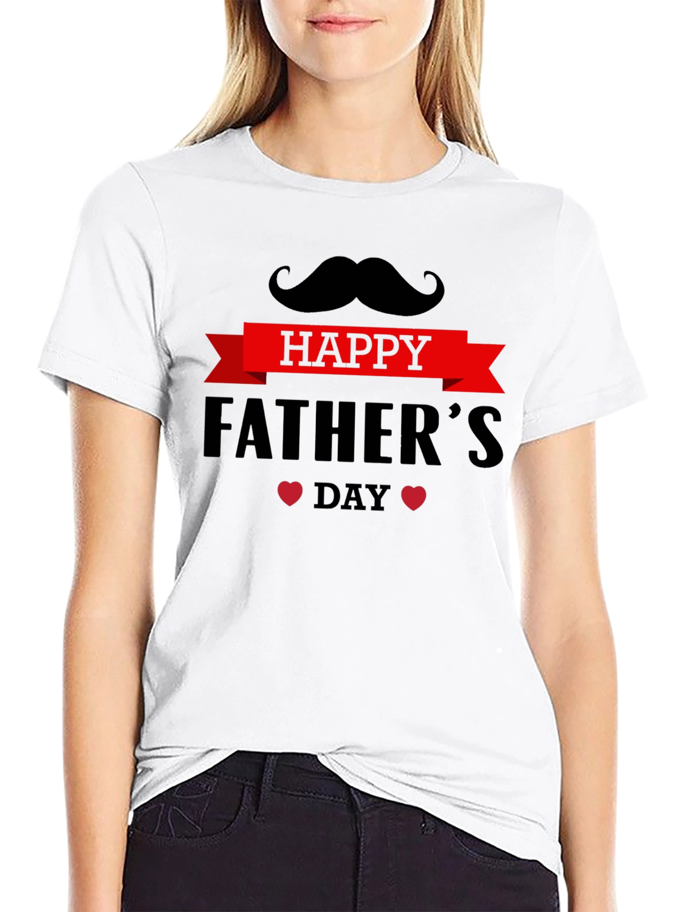 Happy Fathers Day T-Shirt - Mustache Design