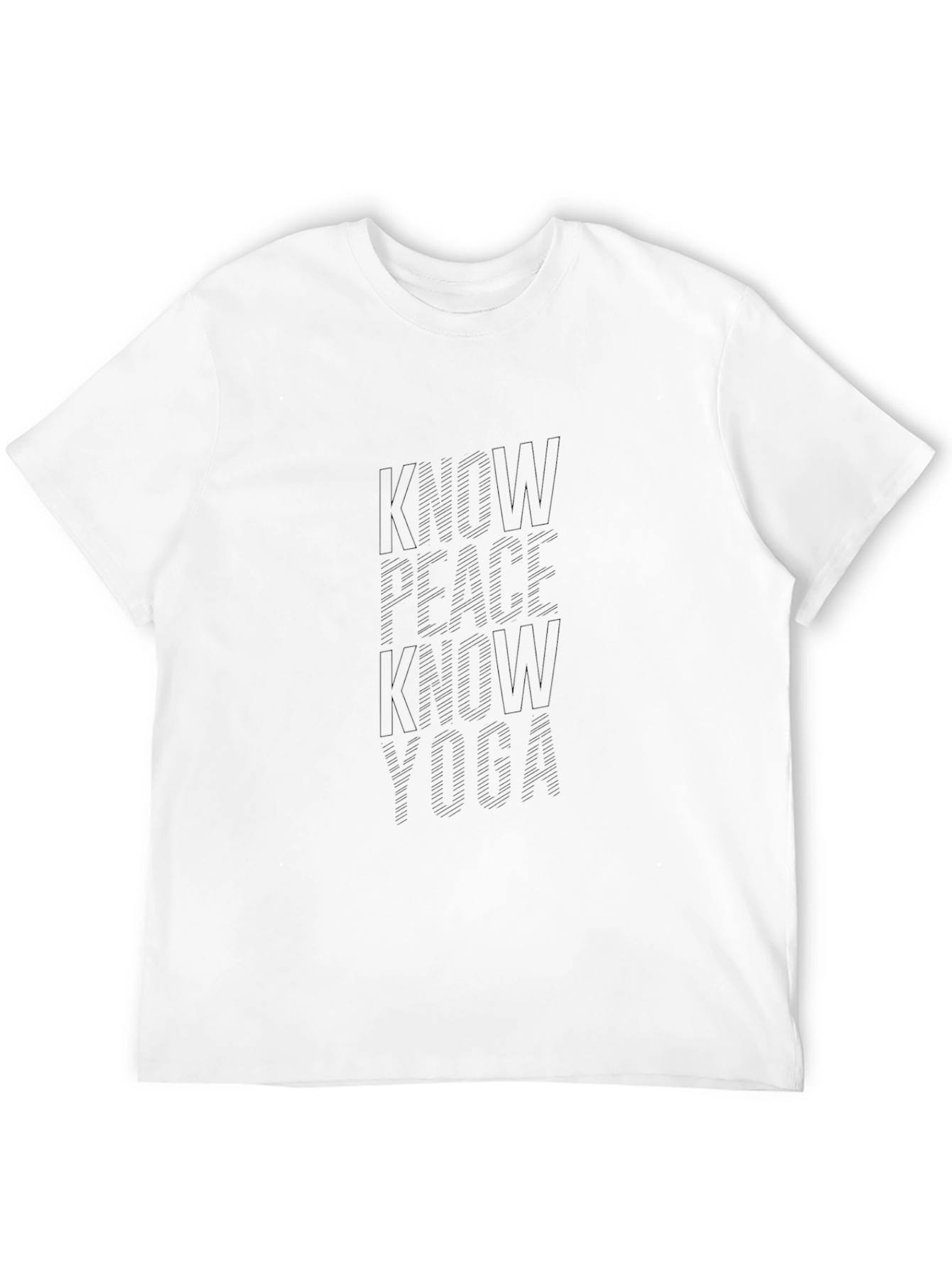 Know Peace Know Yoga Black Graphic T-Shirt