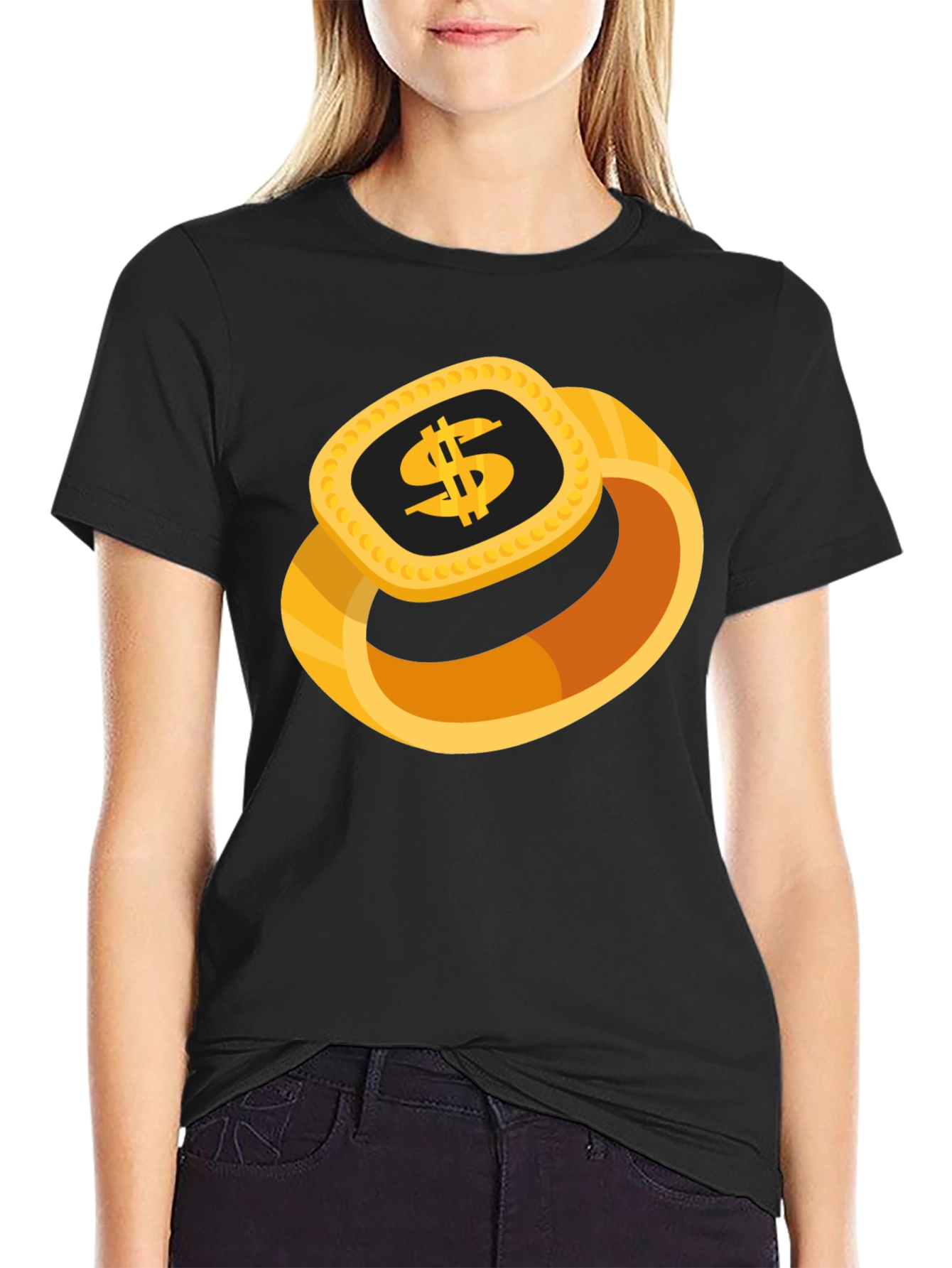 Dollar Sign Ring Graphic Tee