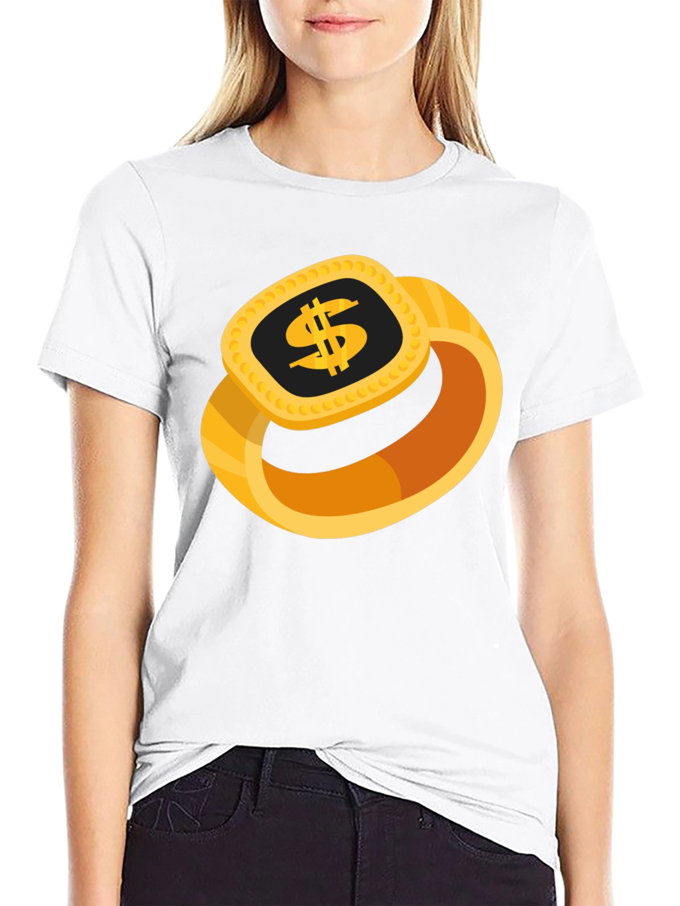 Dollar Sign Ring Graphic Tee