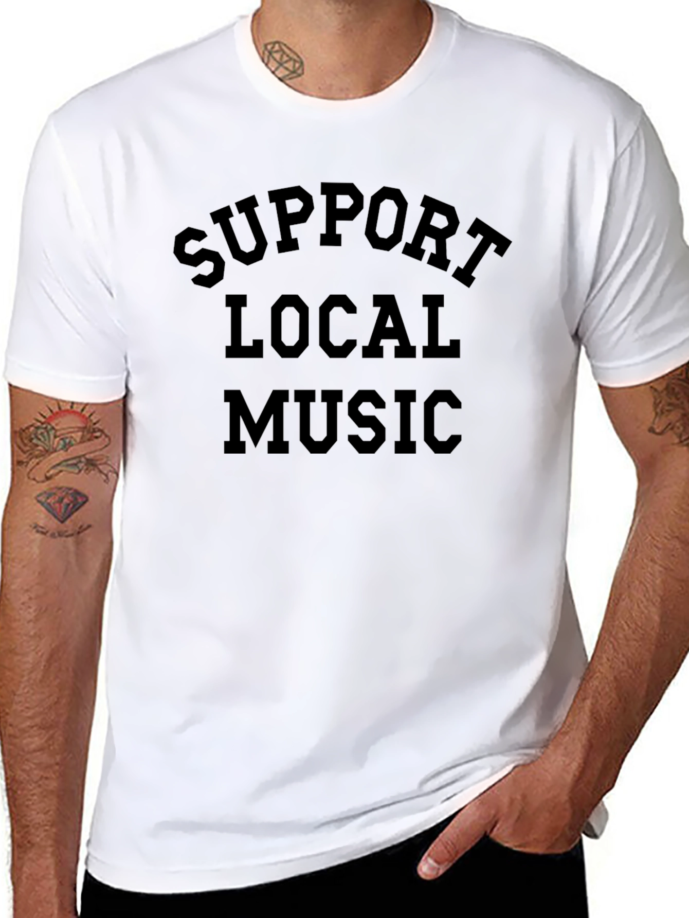 Support Local Music Black Graphic Tee
