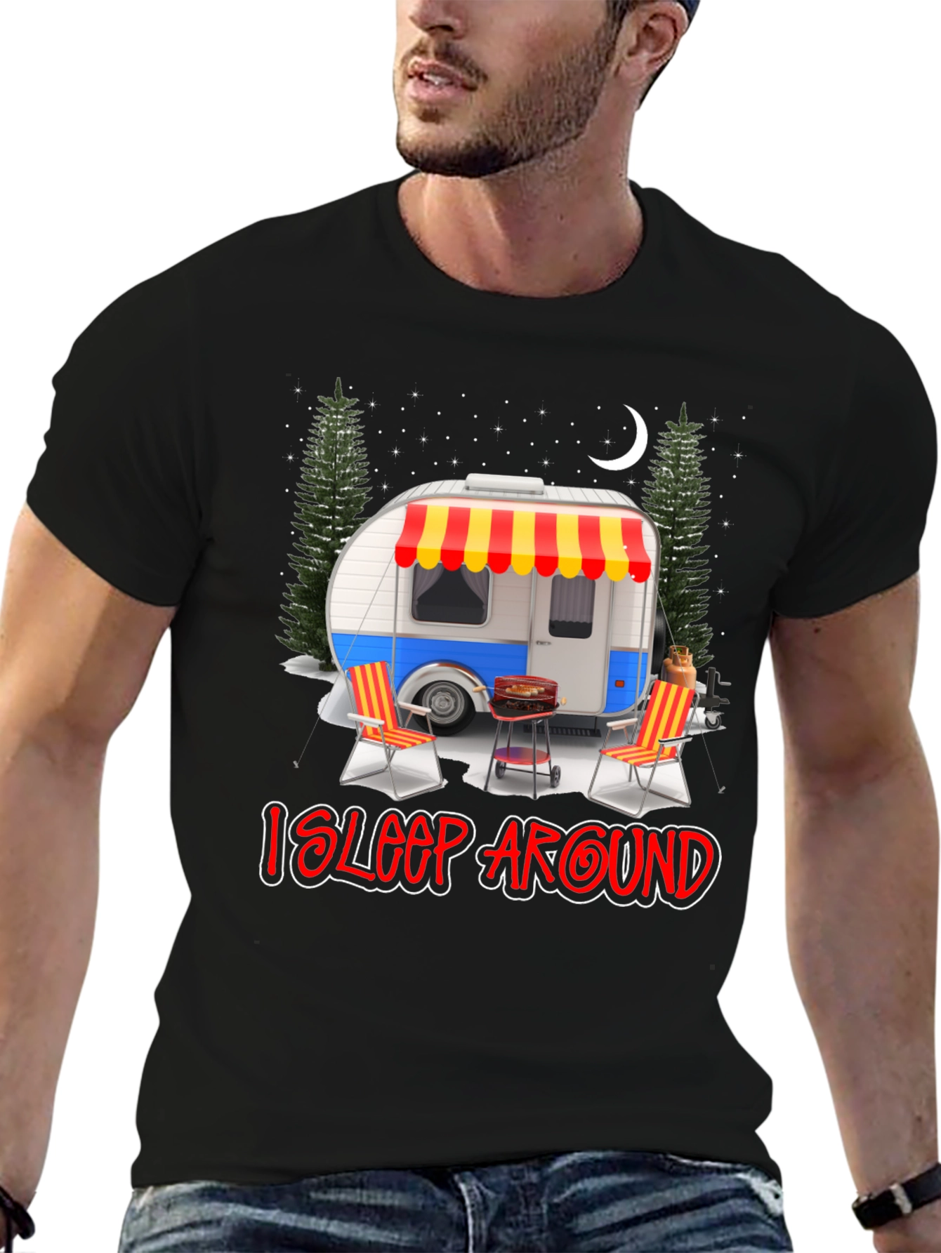 I Sleep Around Camping Graphic Tee