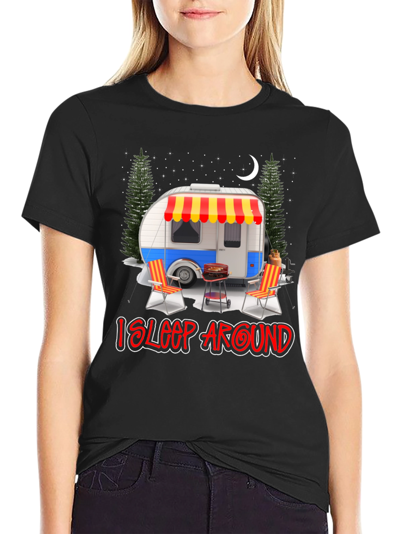 I Sleep Around Camping Graphic Tee
