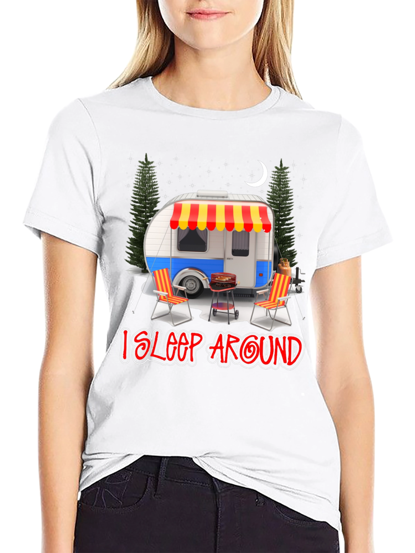 I Sleep Around Camping Graphic Tee