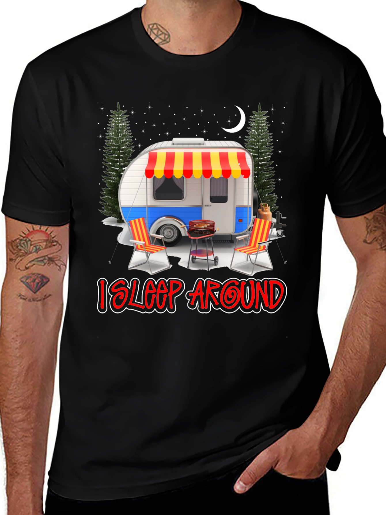 I Sleep Around Camping Graphic Tee