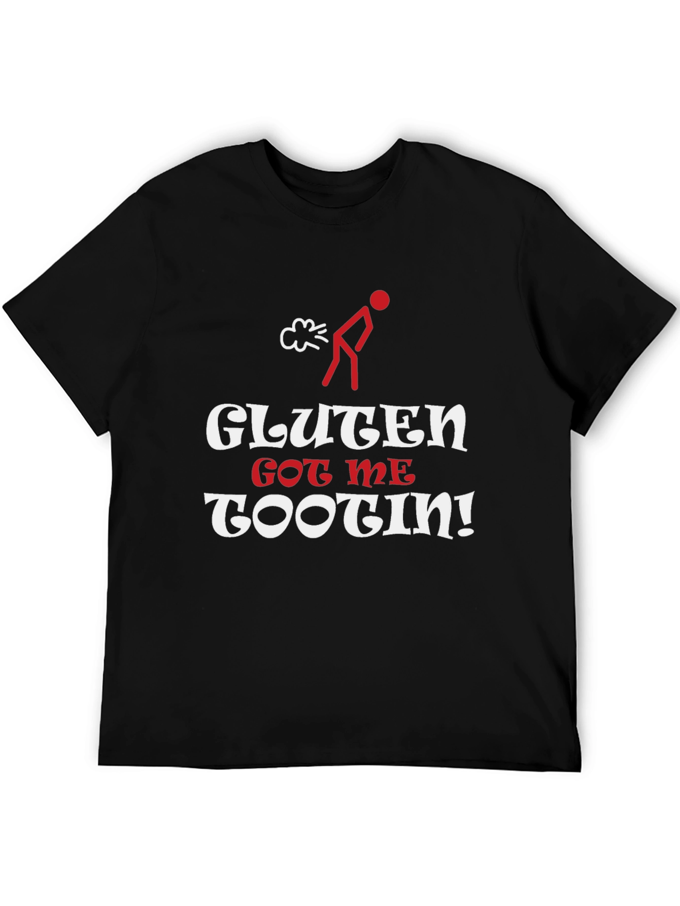 Gluten Got Me Tootin Black Graphic Tee