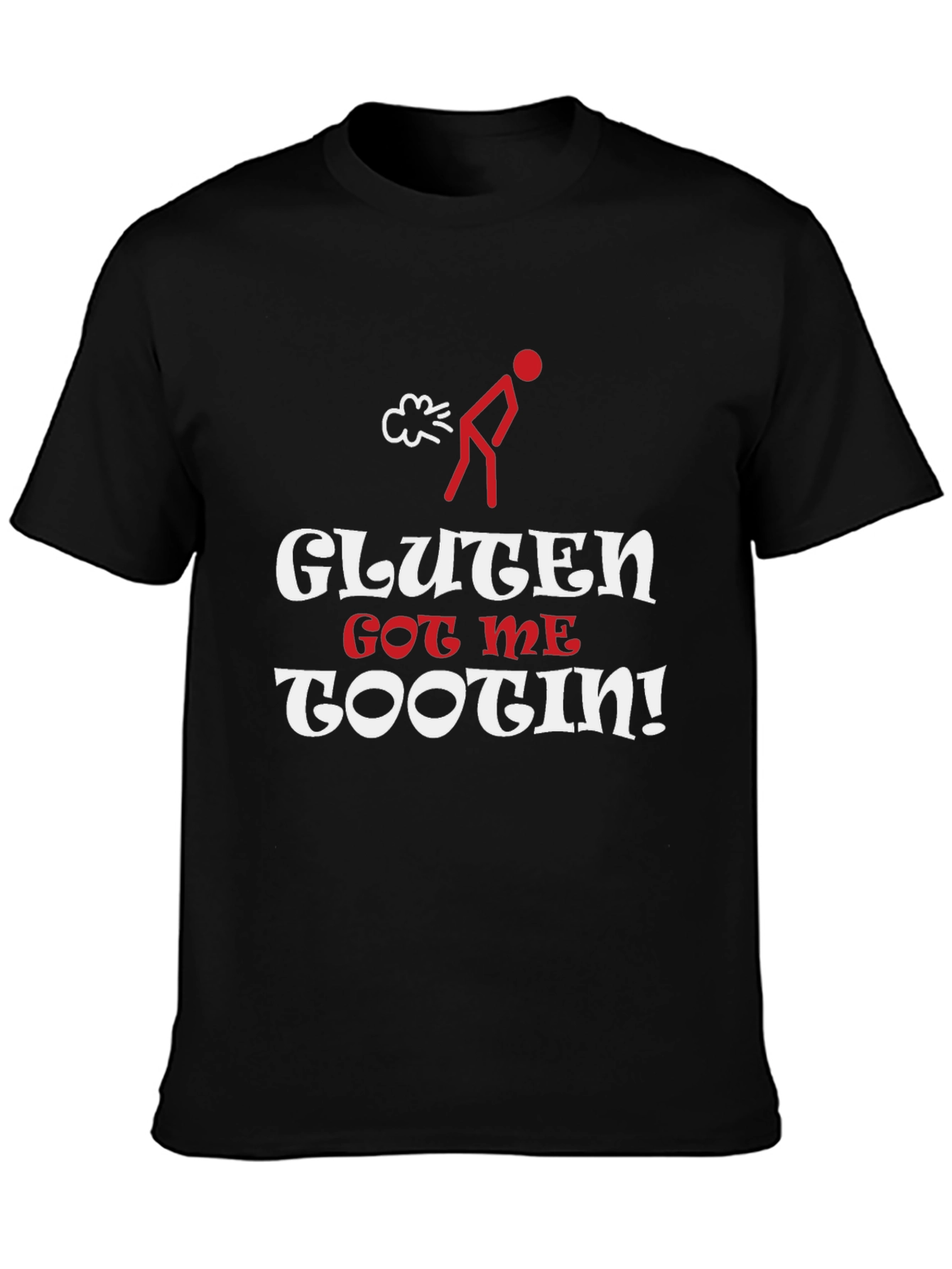Gluten Got Me Tootin Black Graphic Tee