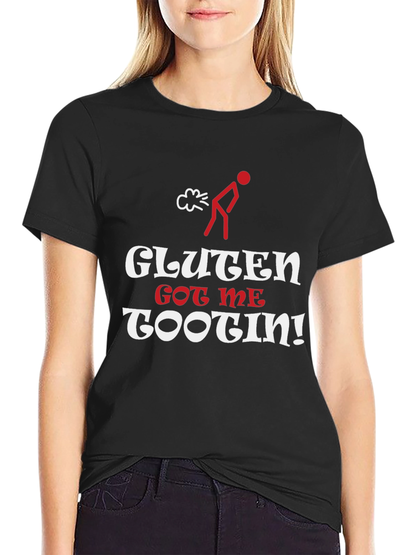 Gluten Got Me Tootin Black Graphic Tee
