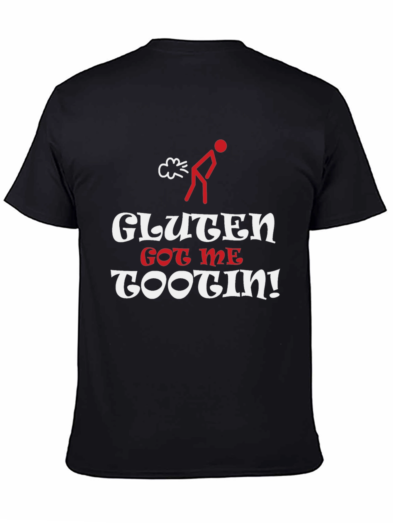 Gluten Got Me Tootin Black Graphic Tee