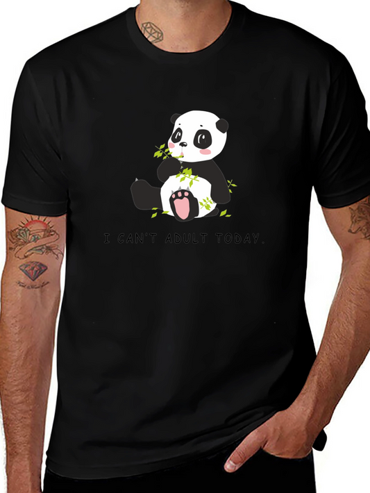 Cute Panda T-Shirt - I Cant Adult Today Graphic Tee