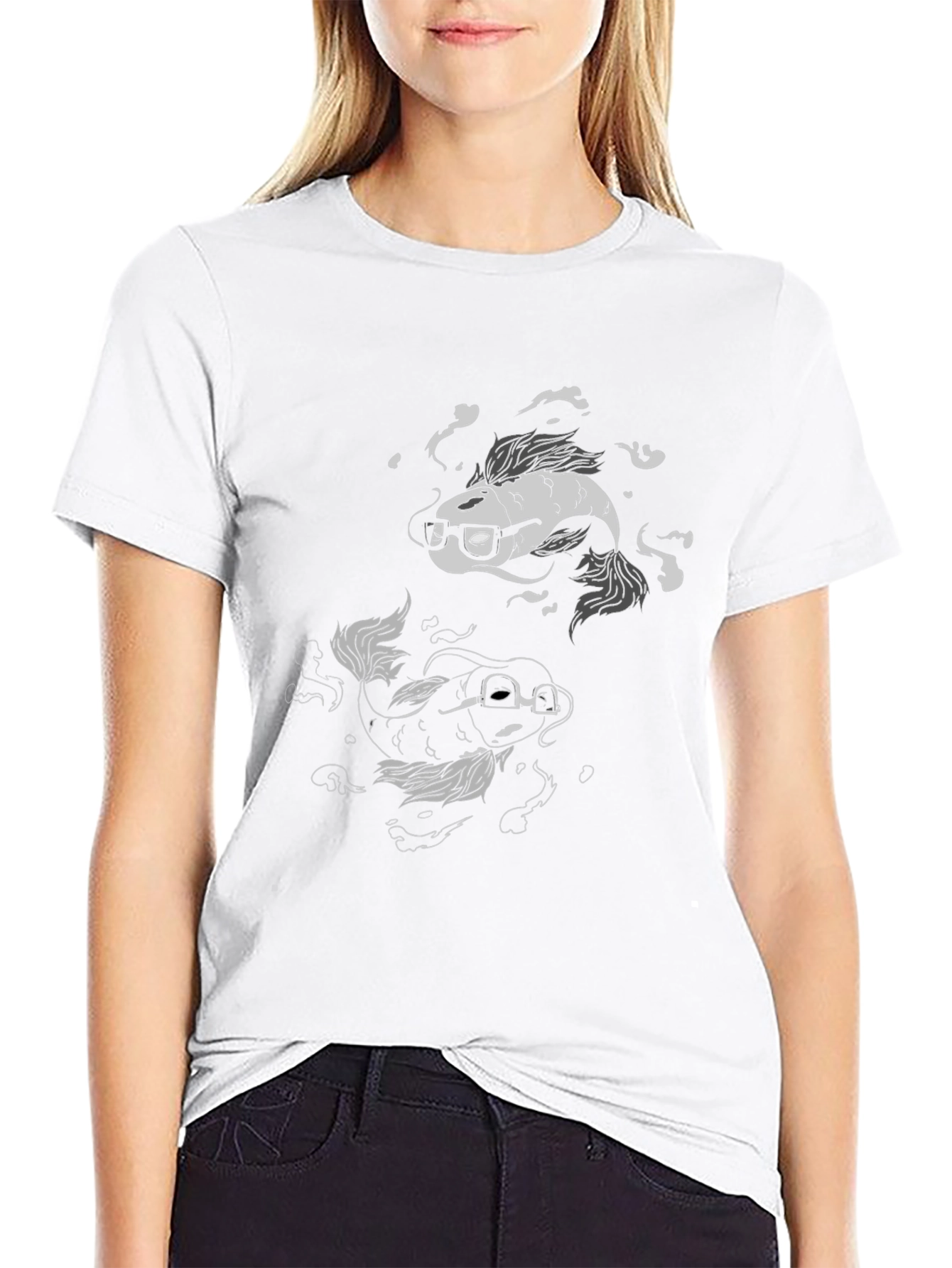 Koi Fish Geek Black T-Shirt