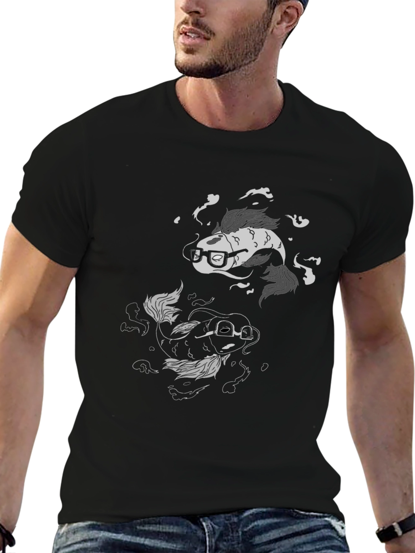 Koi Fish Geek Black T-Shirt