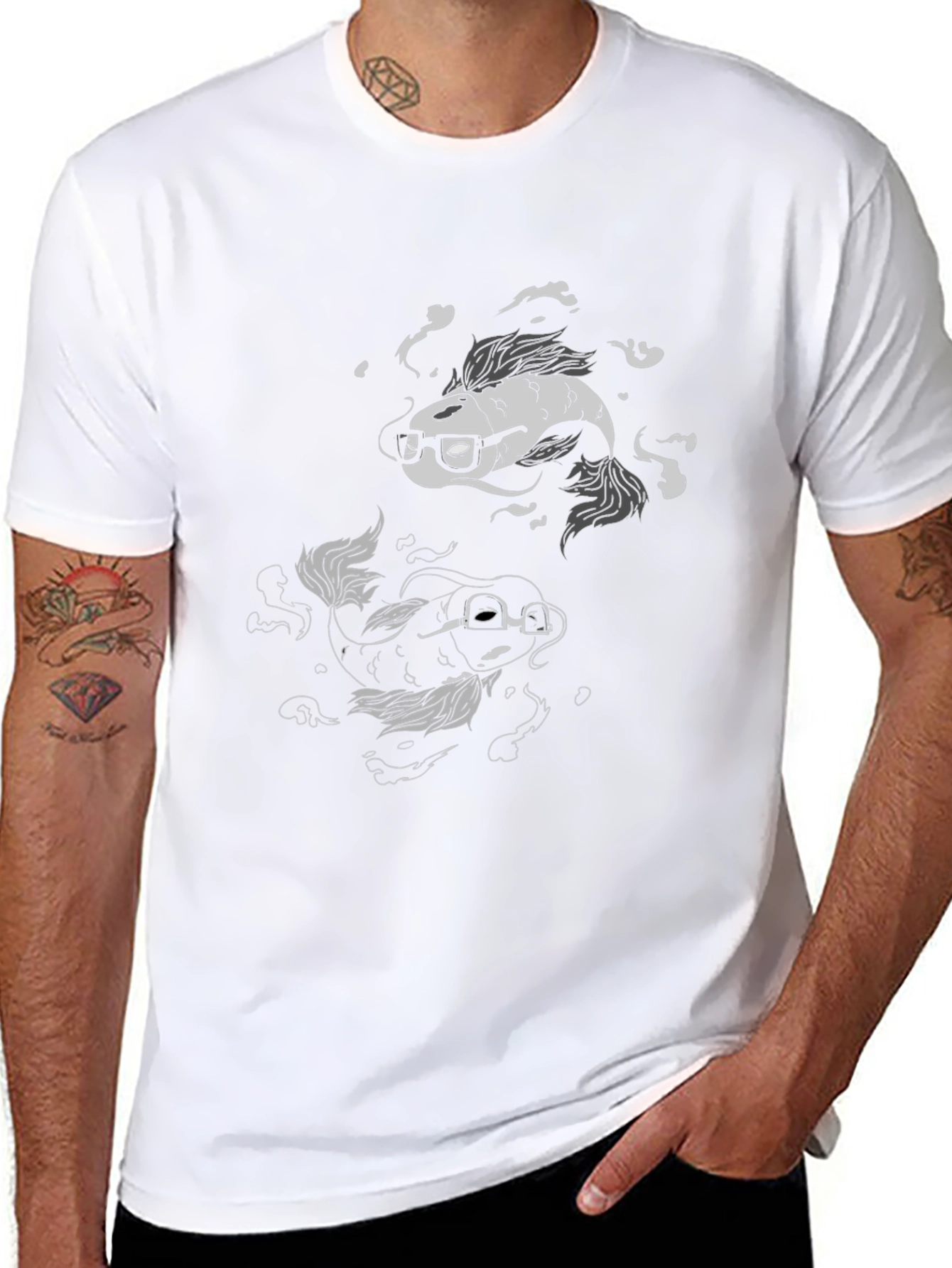Koi Fish Geek Black T-Shirt