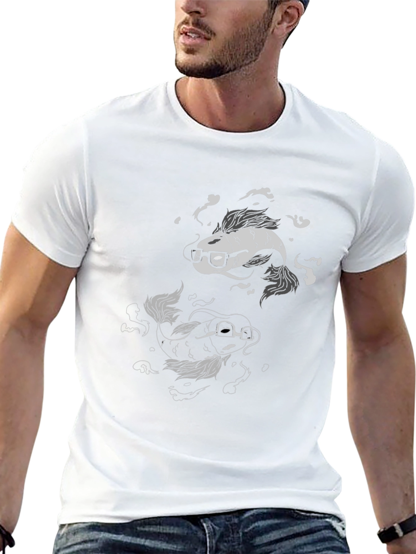 Koi Fish Geek Black T-Shirt