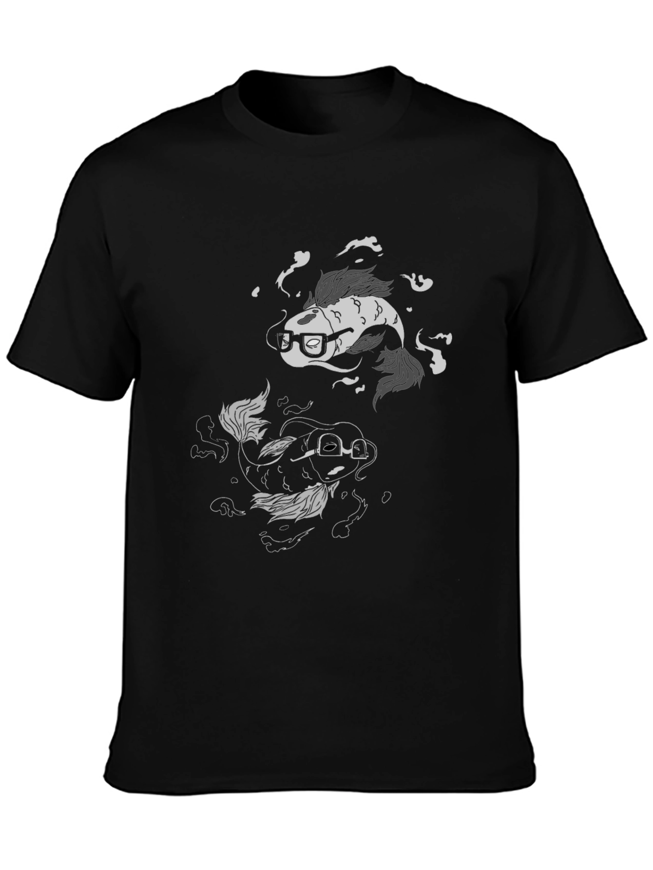 Koi Fish Geek Black T-Shirt
