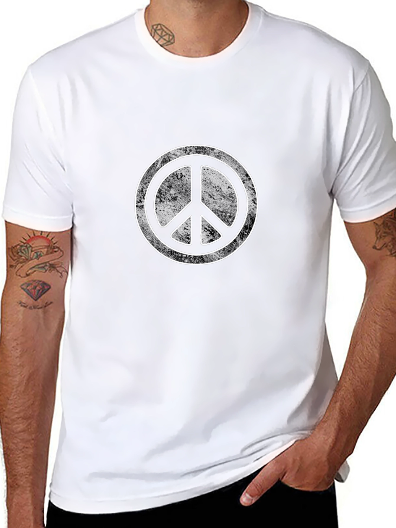 Retro Peace Sign Black T-Shirt