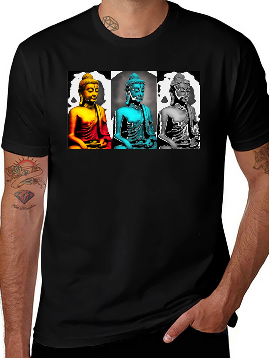 Buddha Pop Art Graphic Tee - Black