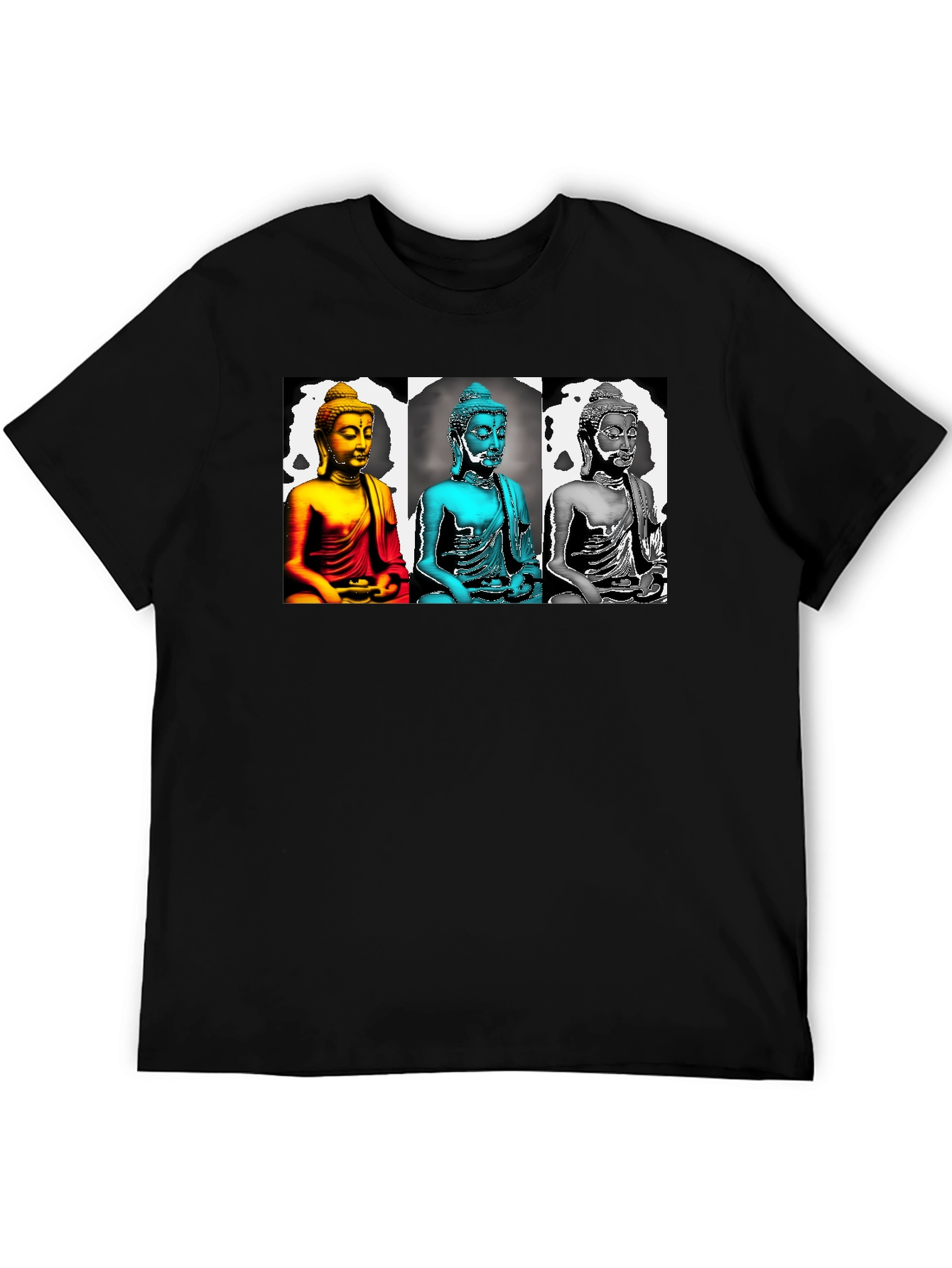 Buddha Pop Art Graphic Tee - Black