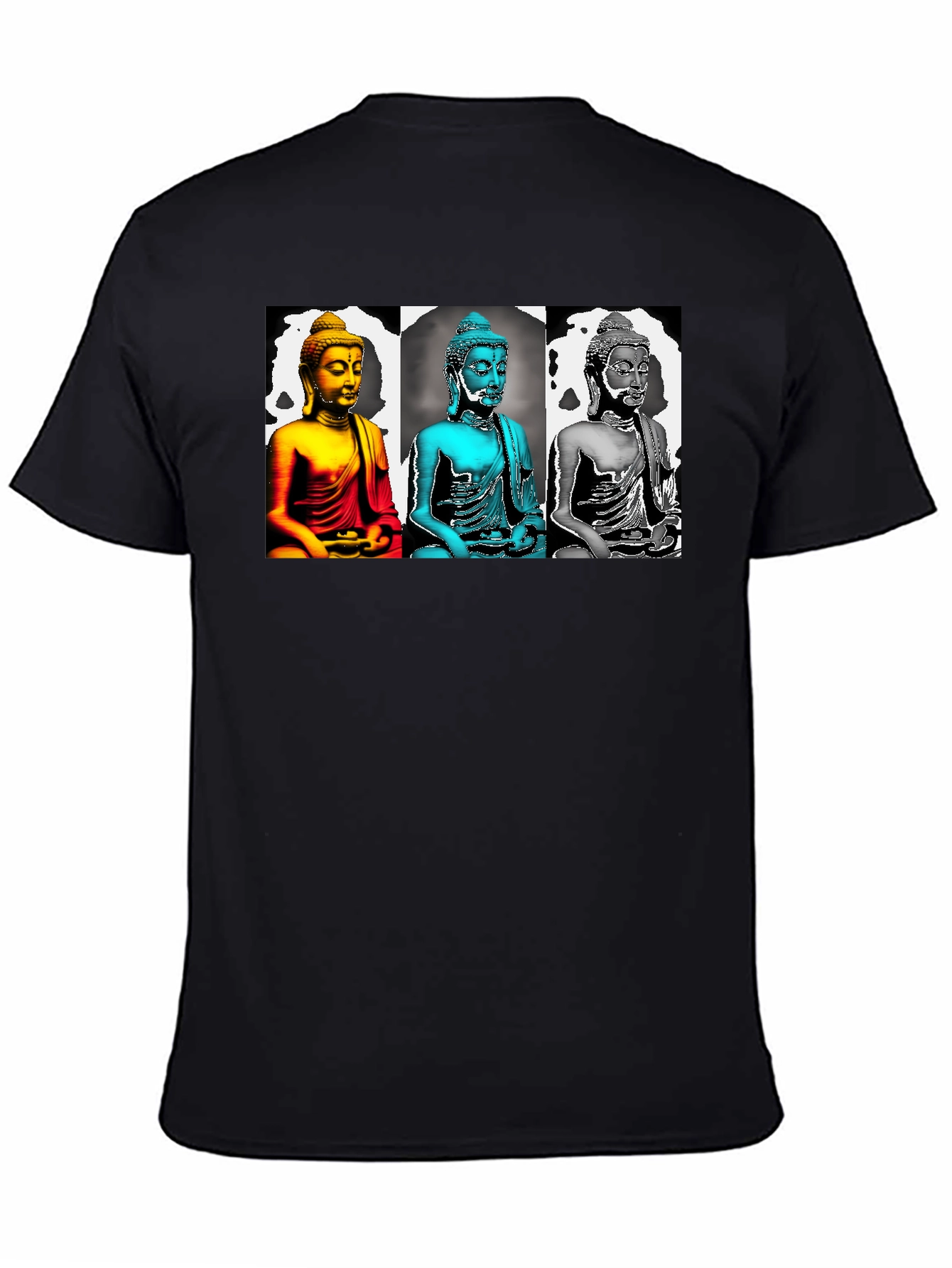 Buddha Pop Art Graphic Tee - Black