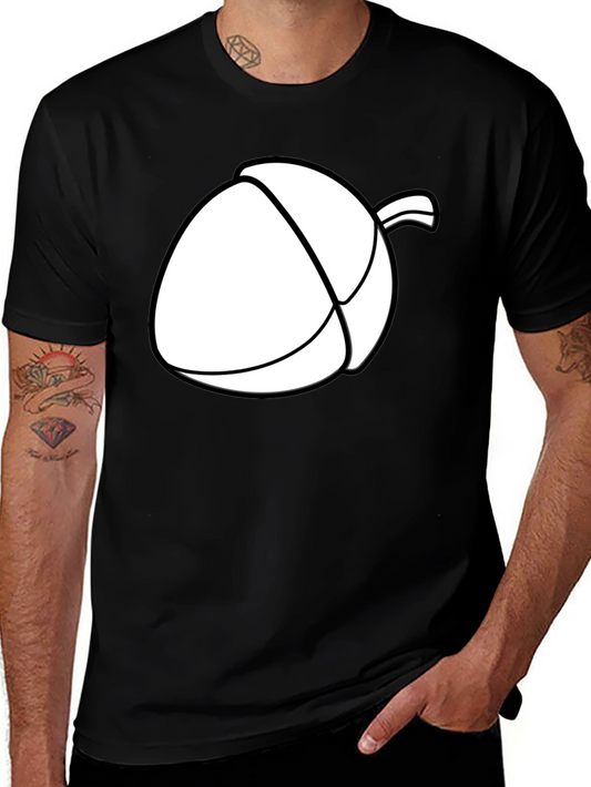 Acorn Graphic Tee - Black Cotton Blend Casual Shirt