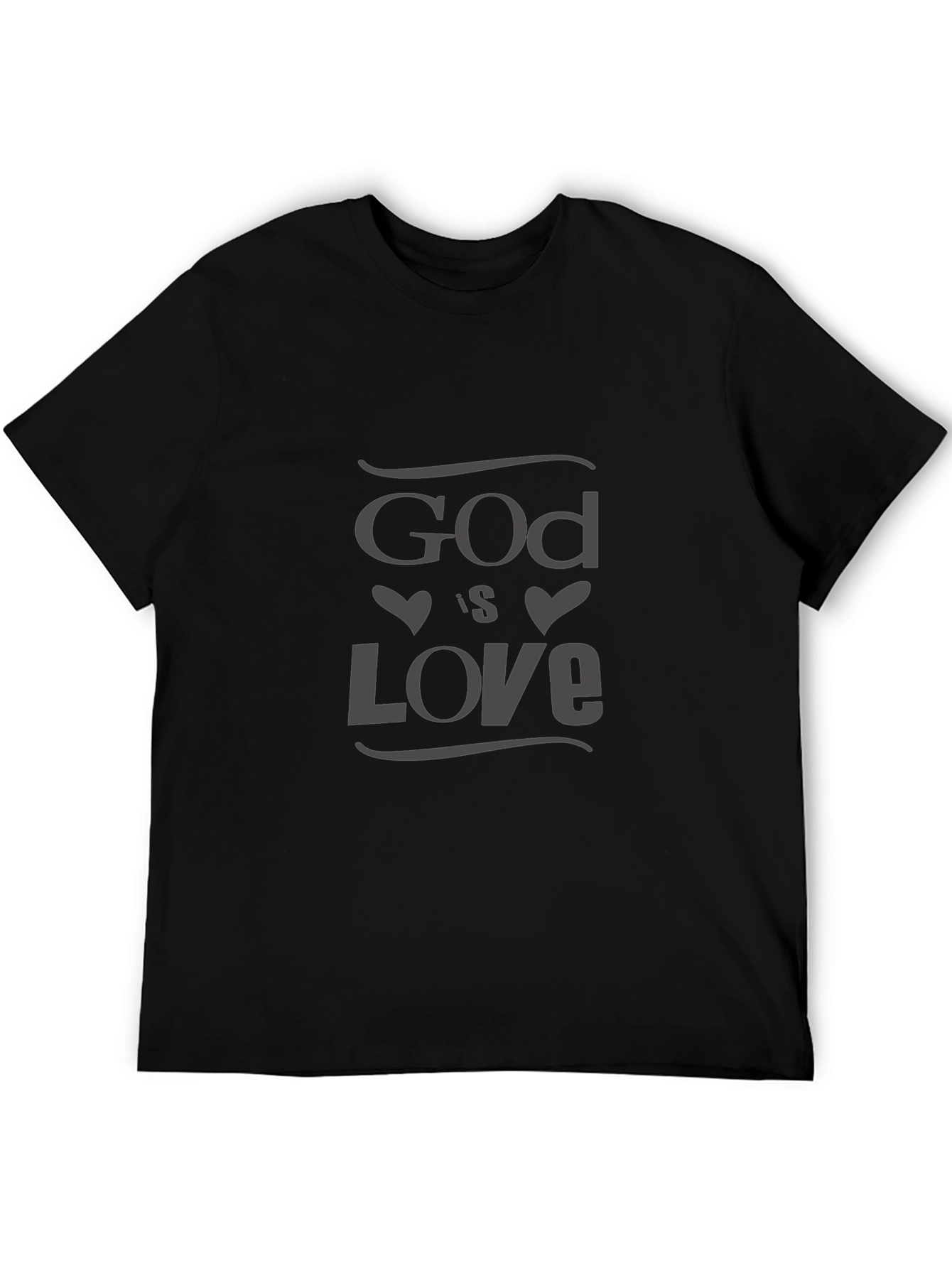 God Is Love Black T-Shirt Christian Faith Tee