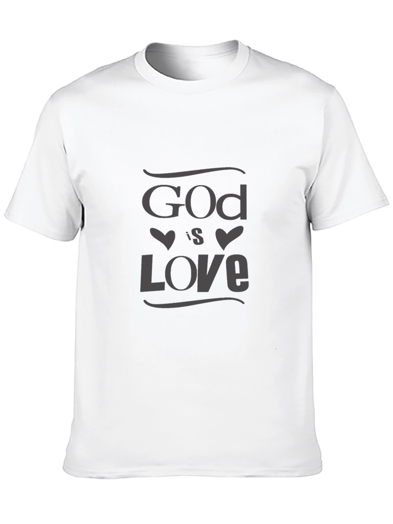 God Is Love Black T-Shirt Christian Faith Tee