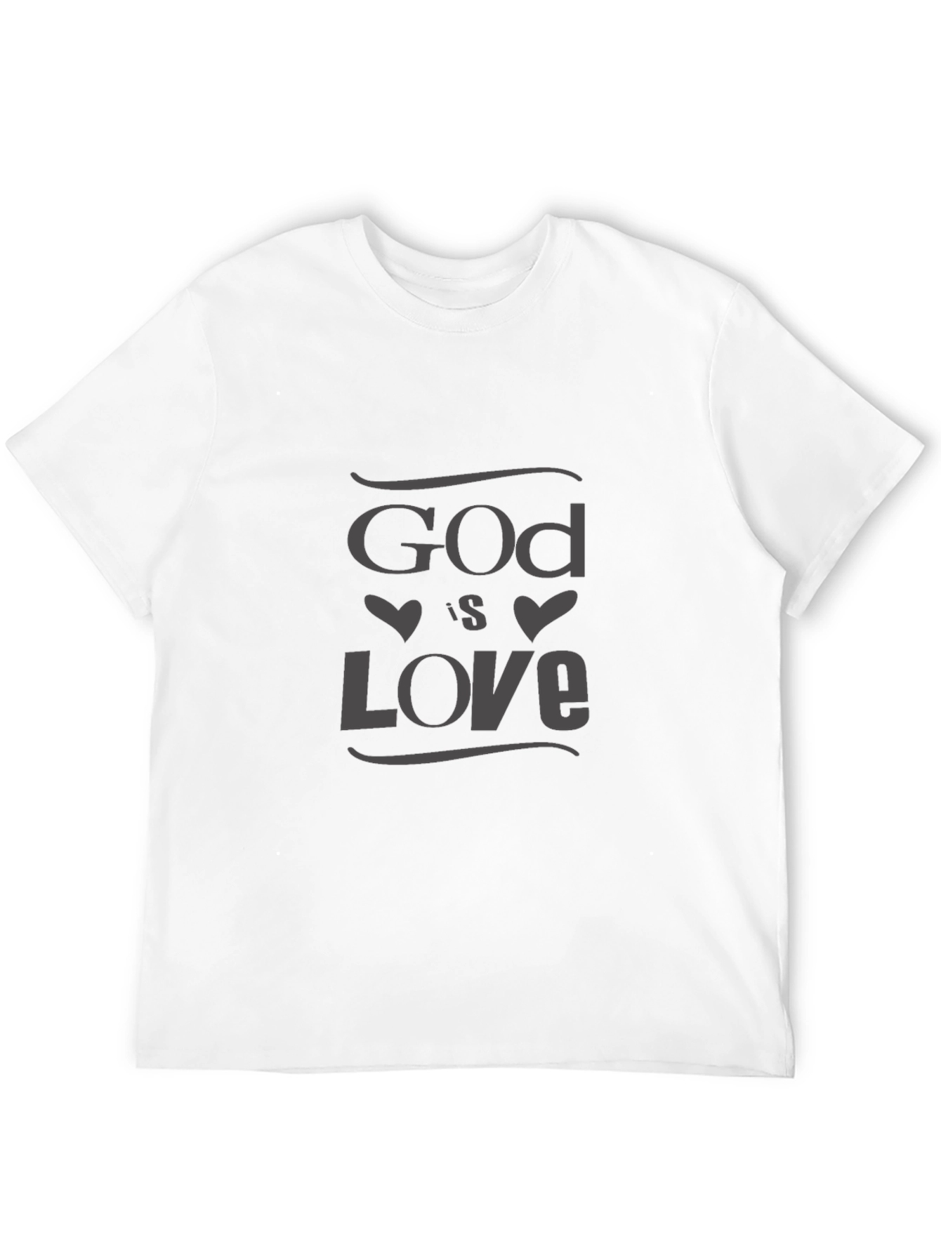 God Is Love Black T-Shirt Christian Faith Tee