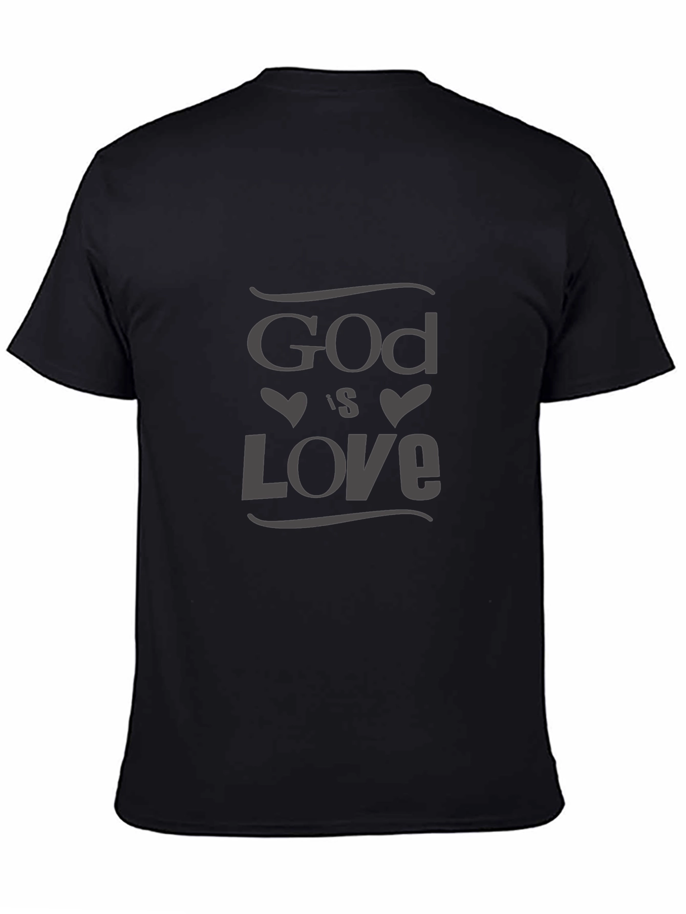 God Is Love Black T-Shirt Christian Faith Tee