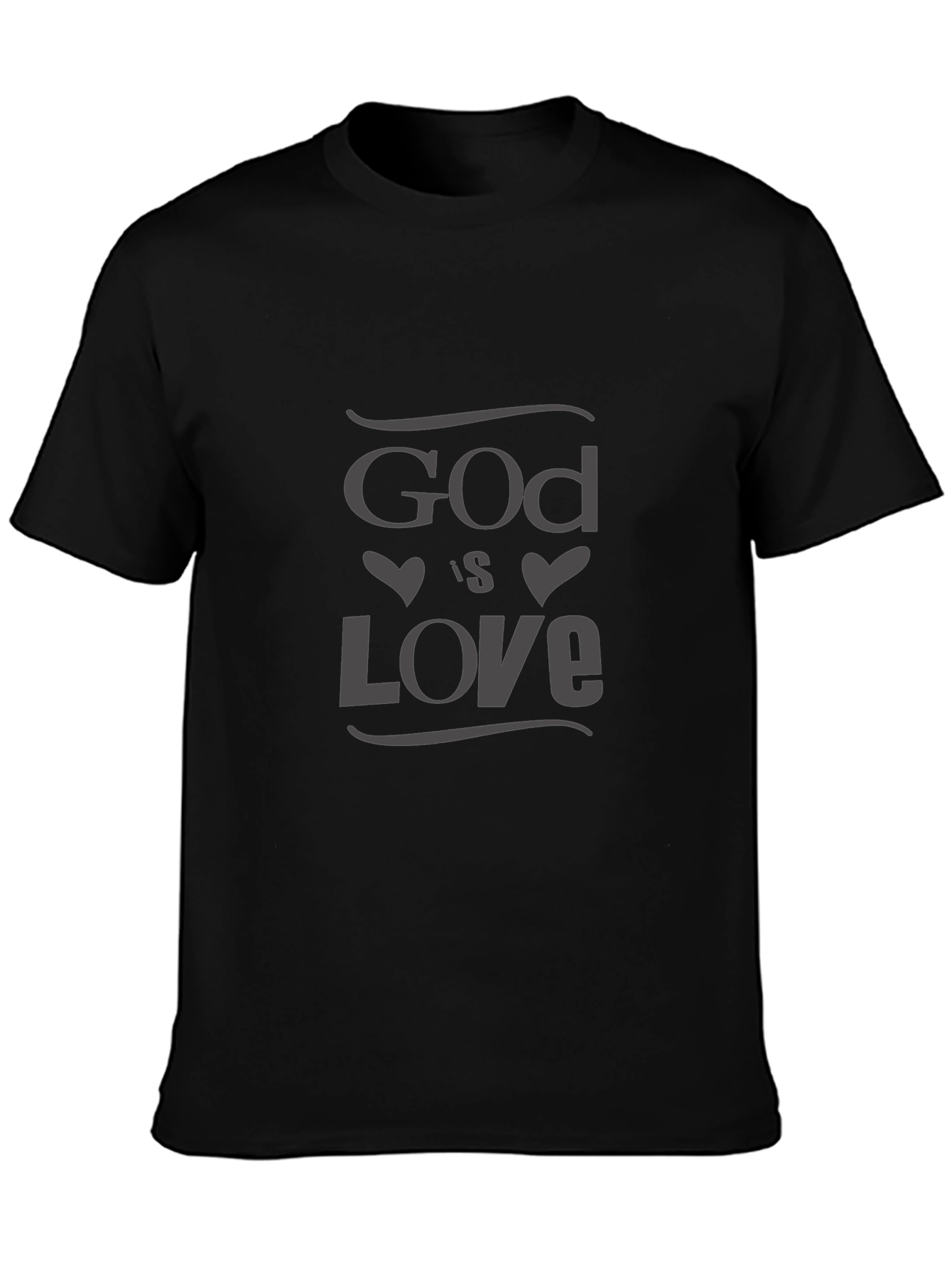 God Is Love Black T-Shirt Christian Faith Tee