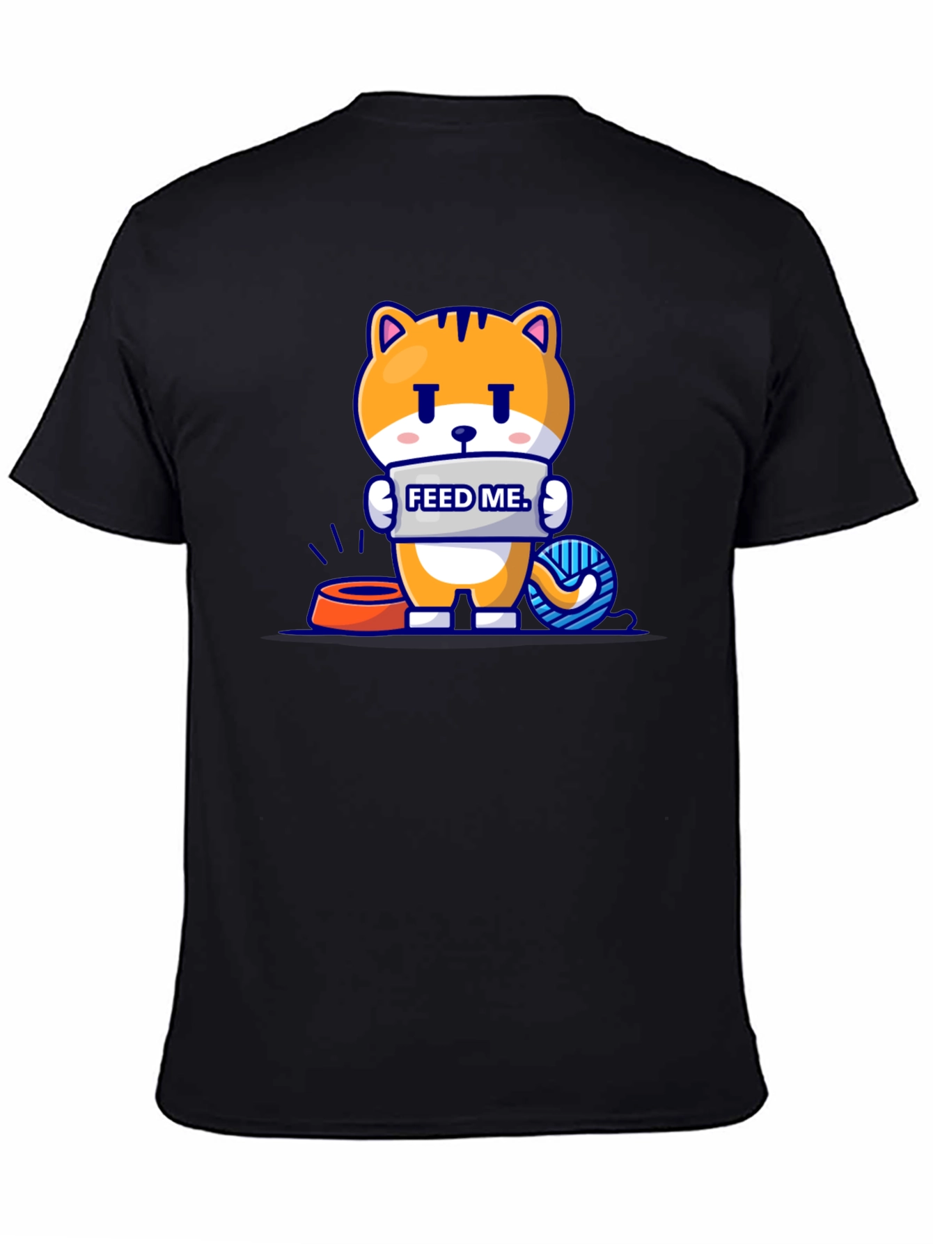 Funny Cat Feed Me Graphic T-Shirt