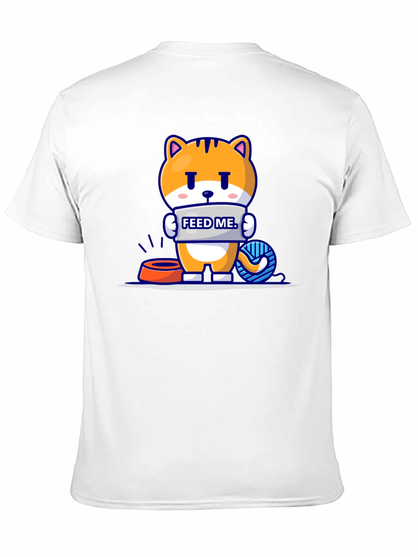 Funny Cat Feed Me Graphic T-Shirt
