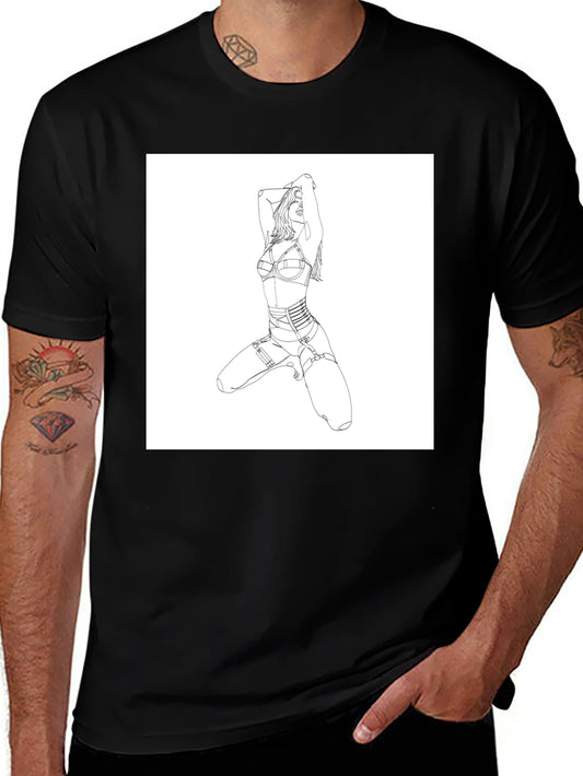 Graphic Tee - Woman Lingerie Art Black