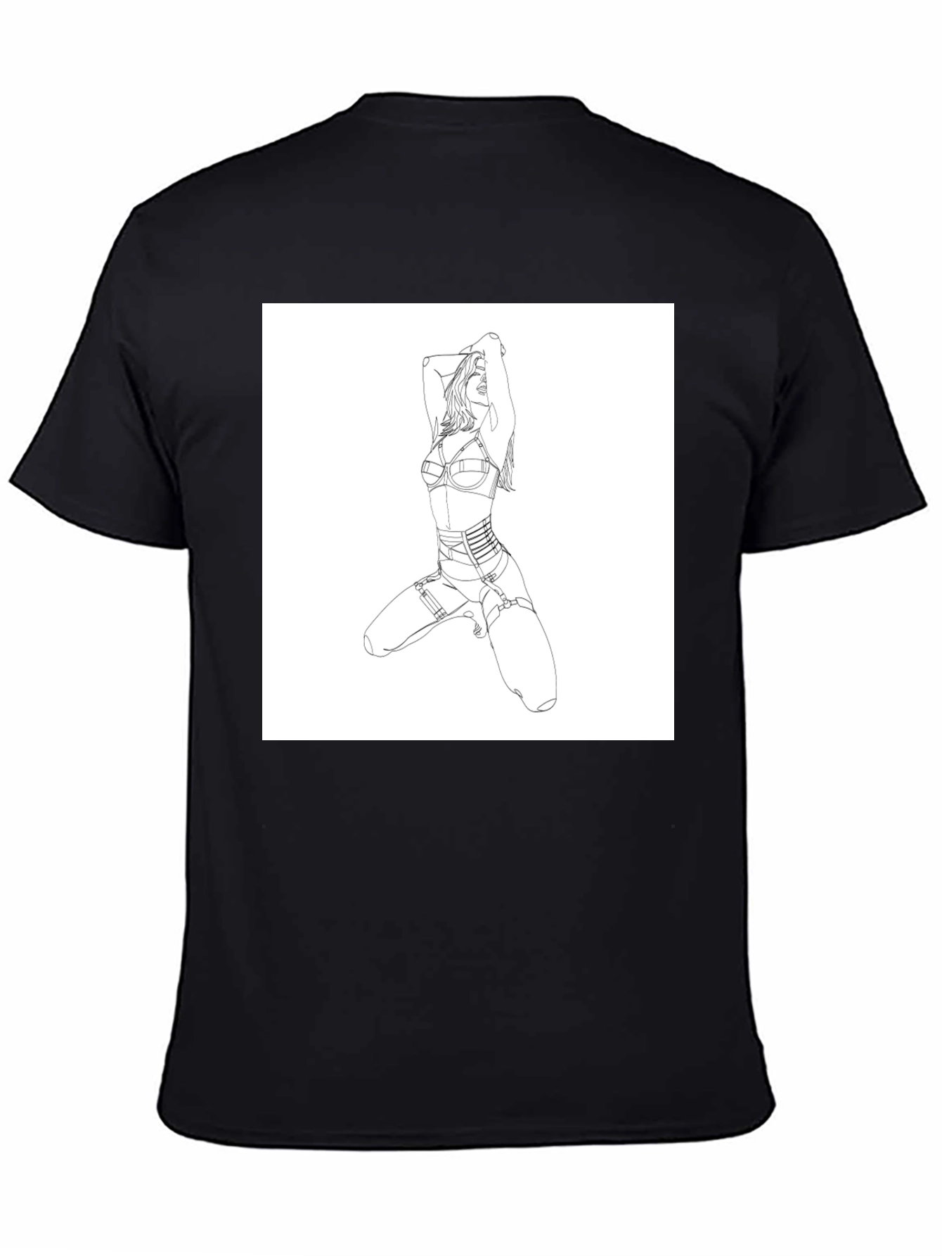 Graphic Tee - Woman Lingerie Art Black