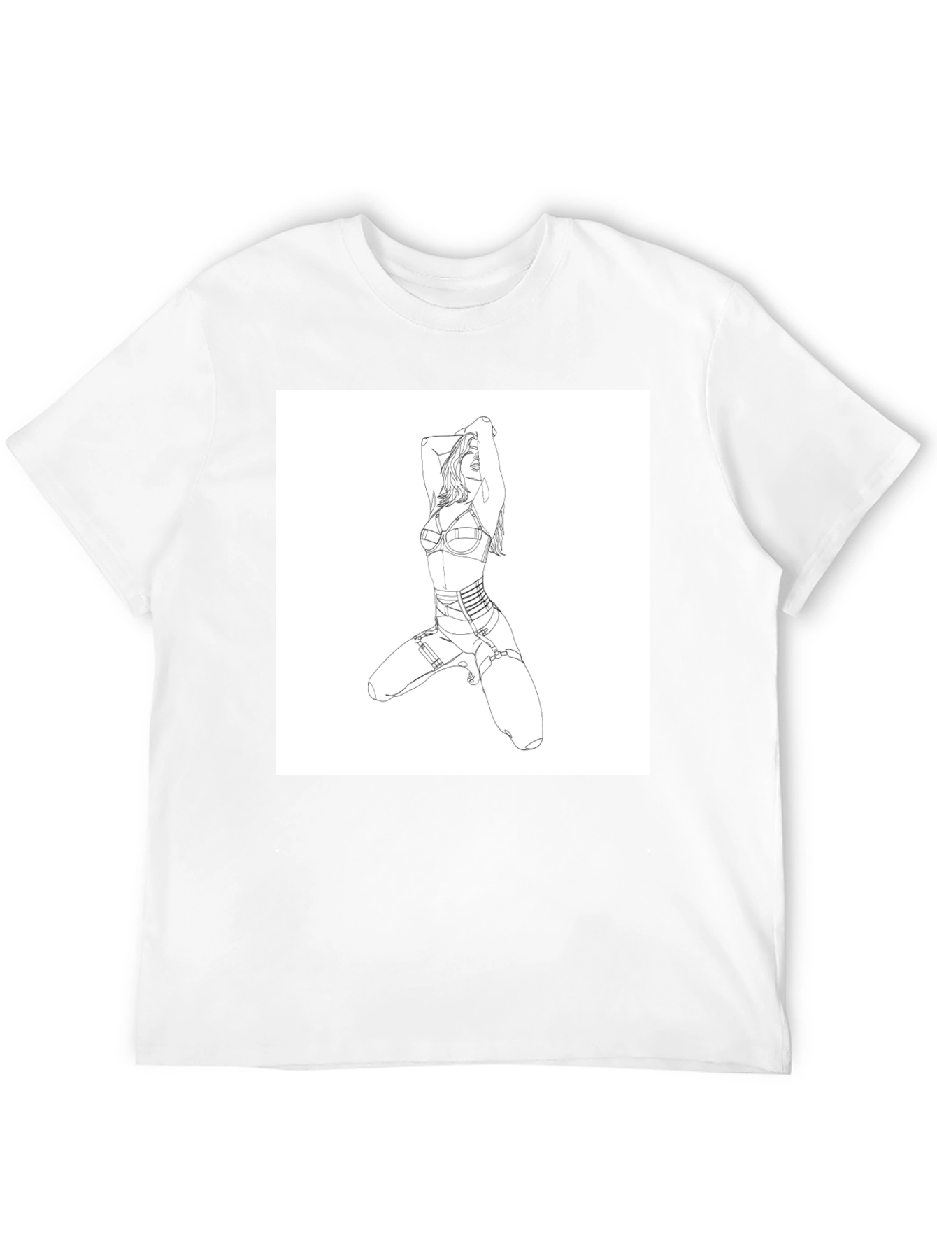 Graphic Tee - Woman Lingerie Art Black